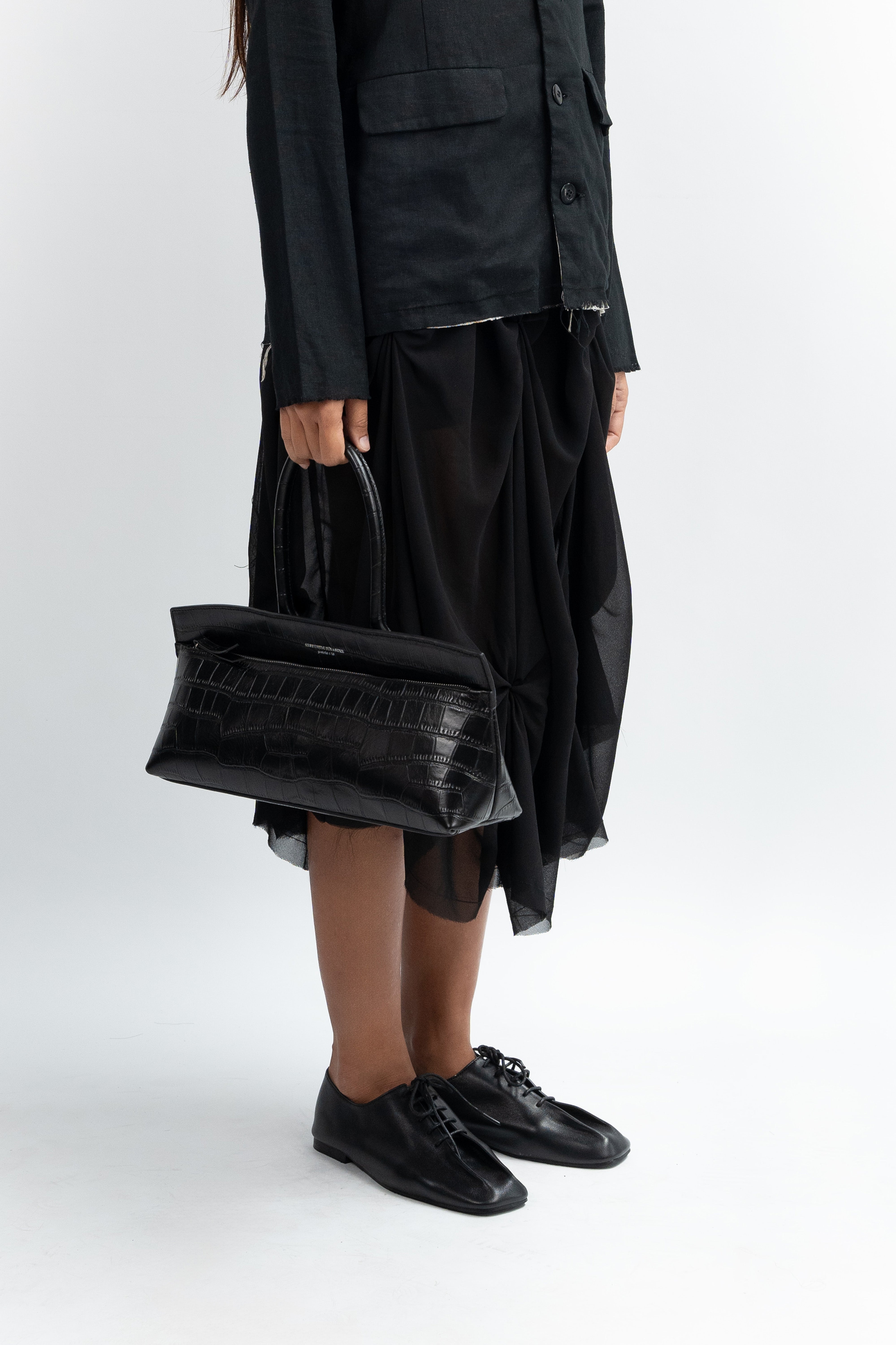 Ace Baguette Bag Alligator Black