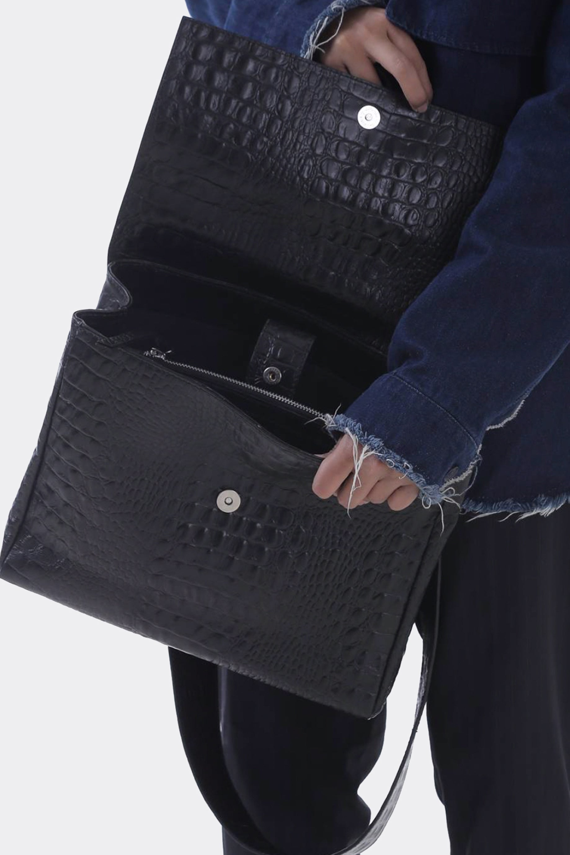 Cassels Bag Croc Black