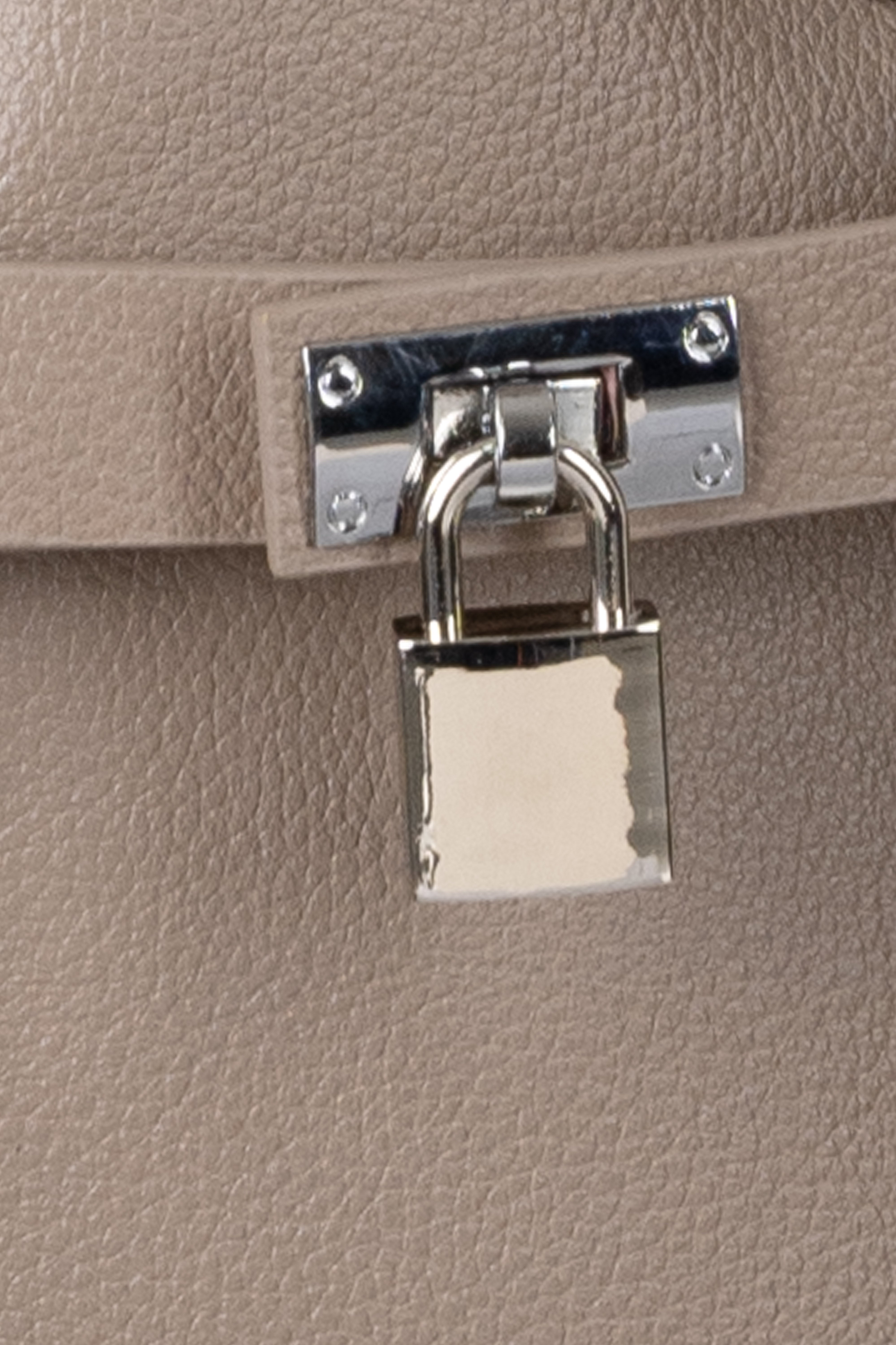 Closer Bag White Stitches Grain Taupe