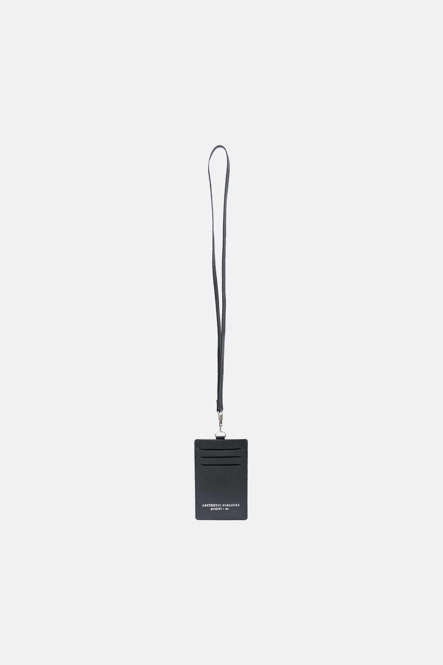 Dente Lanyard Card Holder Nappa Black