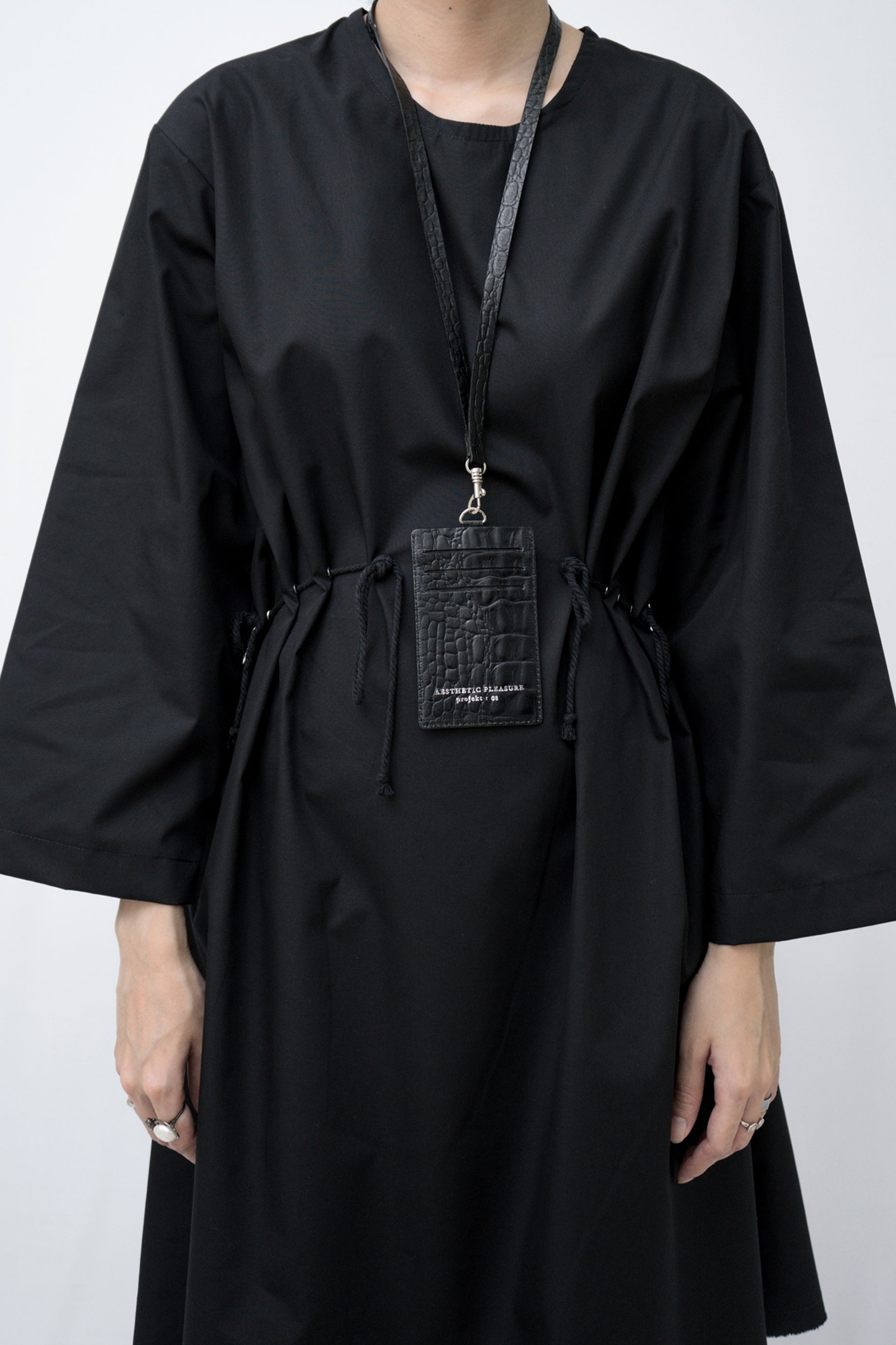 Dente Lanyard Card Holder Croc Black