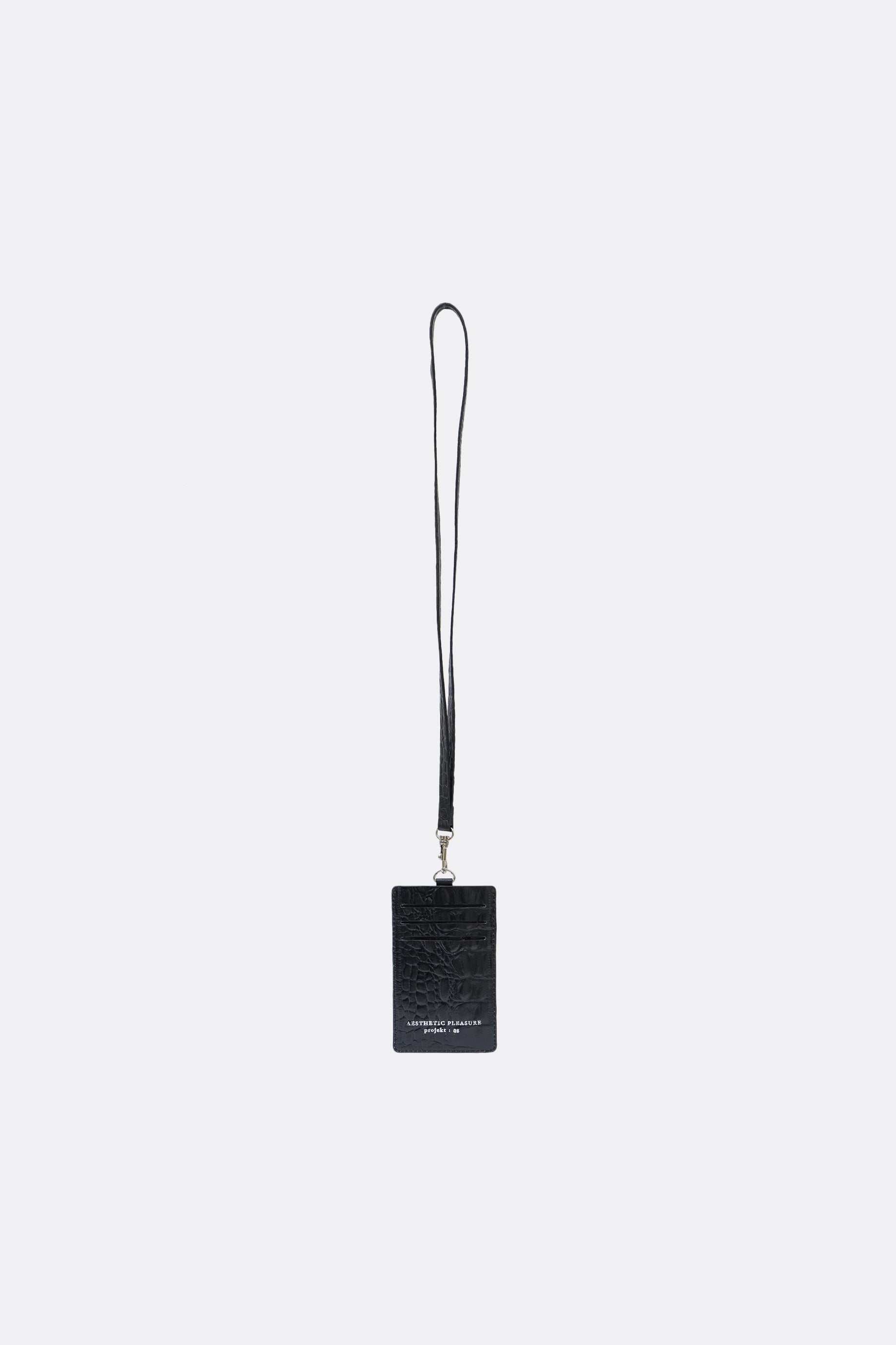 Dente Lanyard Card Holder Croc Black