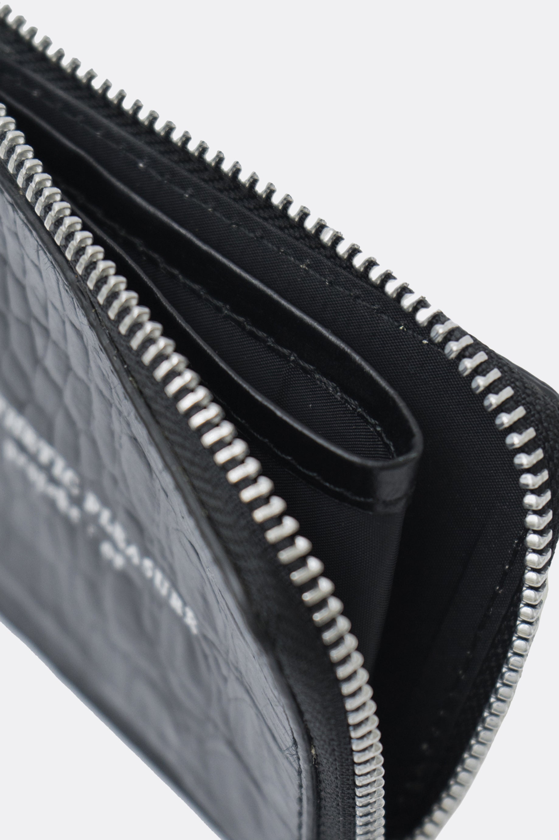 Gauss Lanyard Card Wallet Croc Black