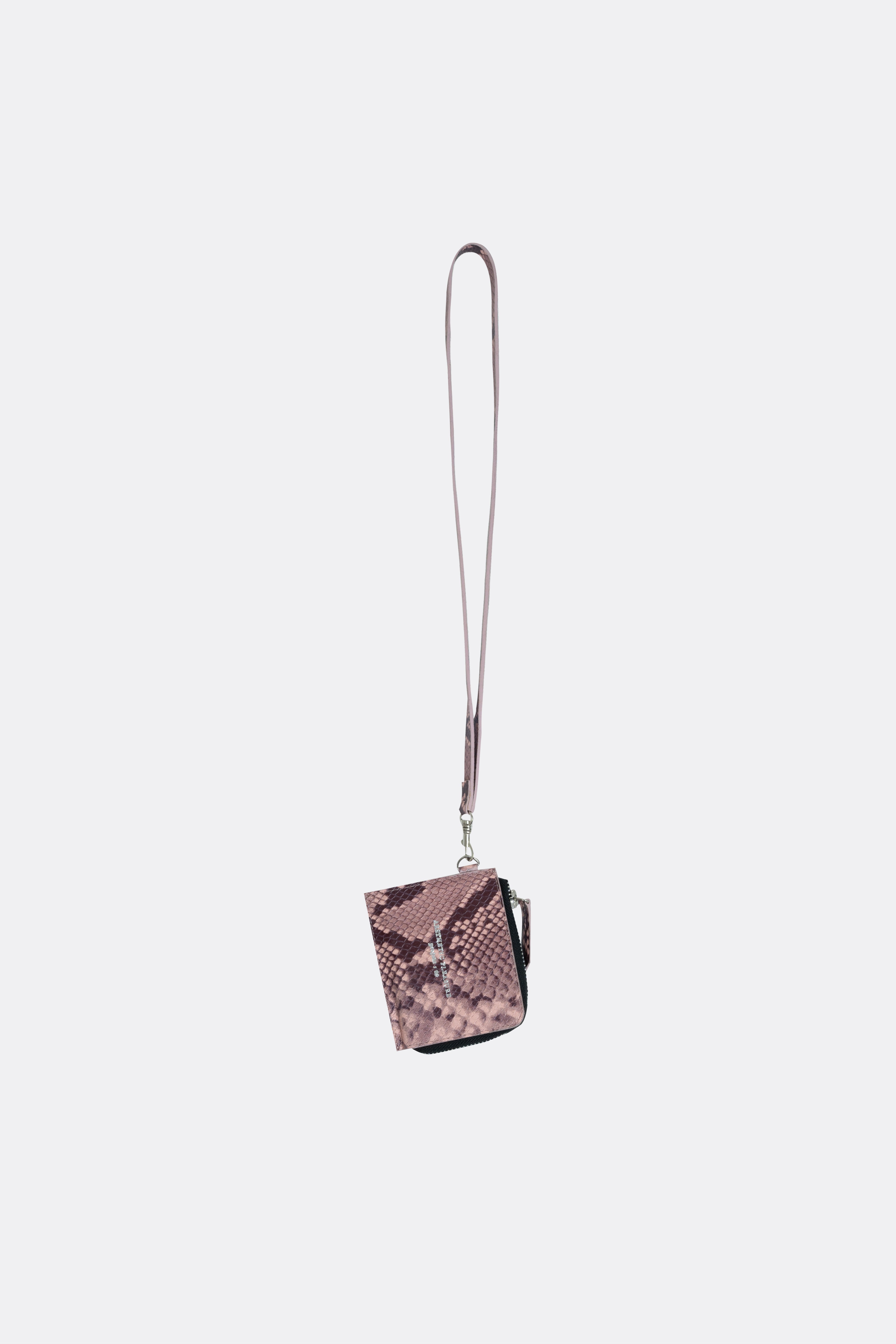 Gauss Lanyard Card Wallet Snakeskin Pink