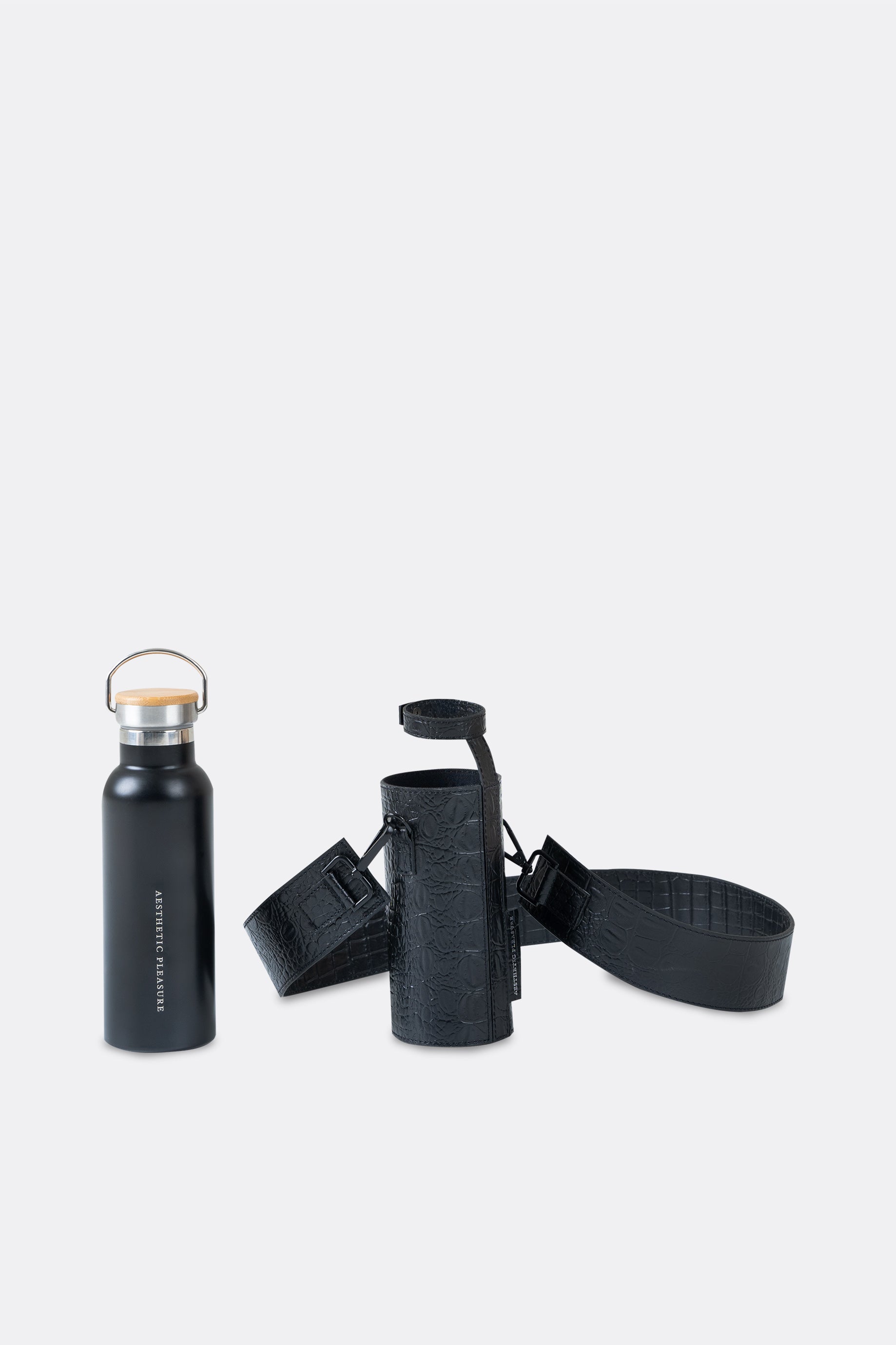 Ions Bottle Bag Croc Black - Black Bottle