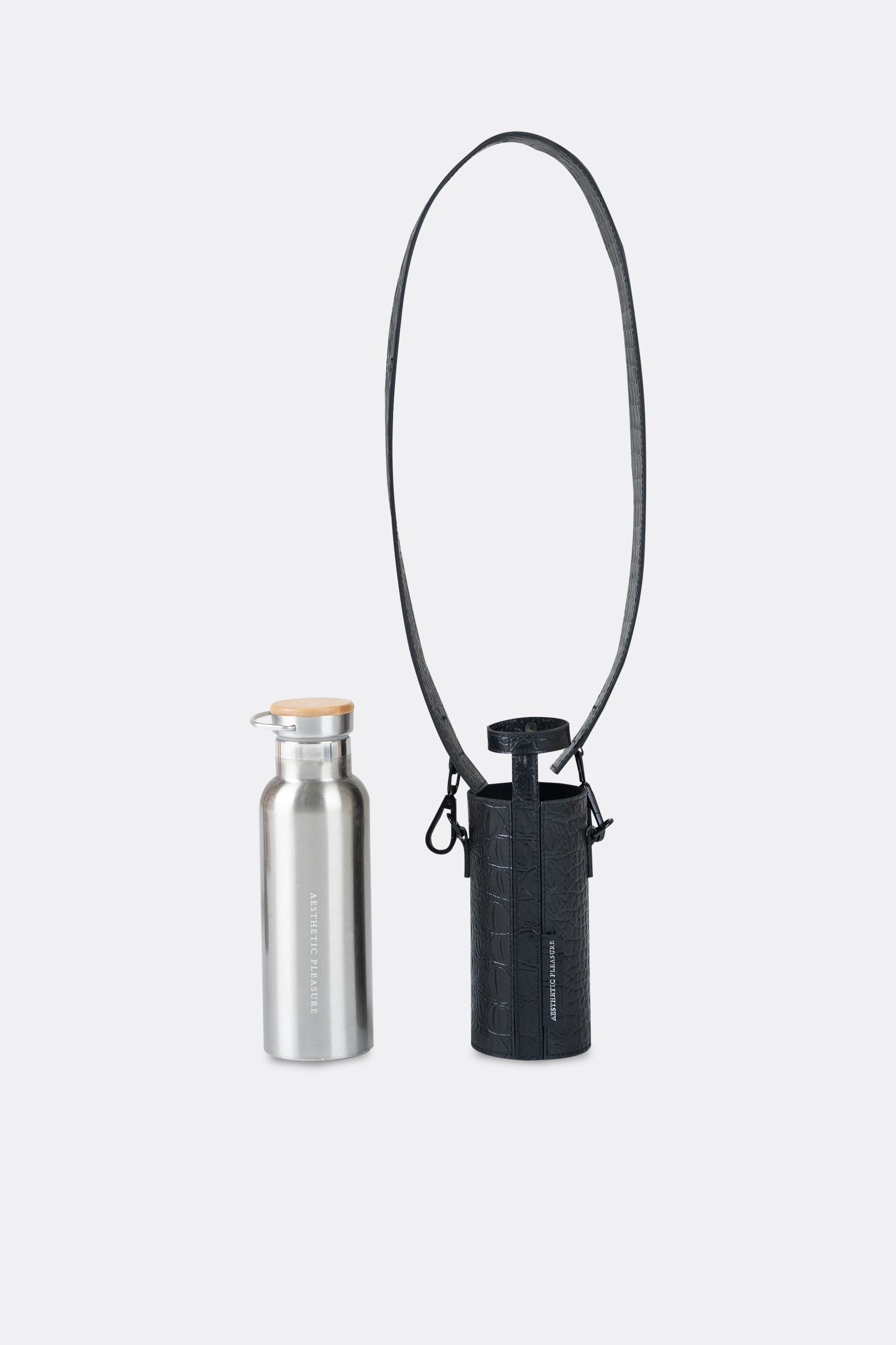 Ions Bottle Bag Croc Black - Silver Bottle