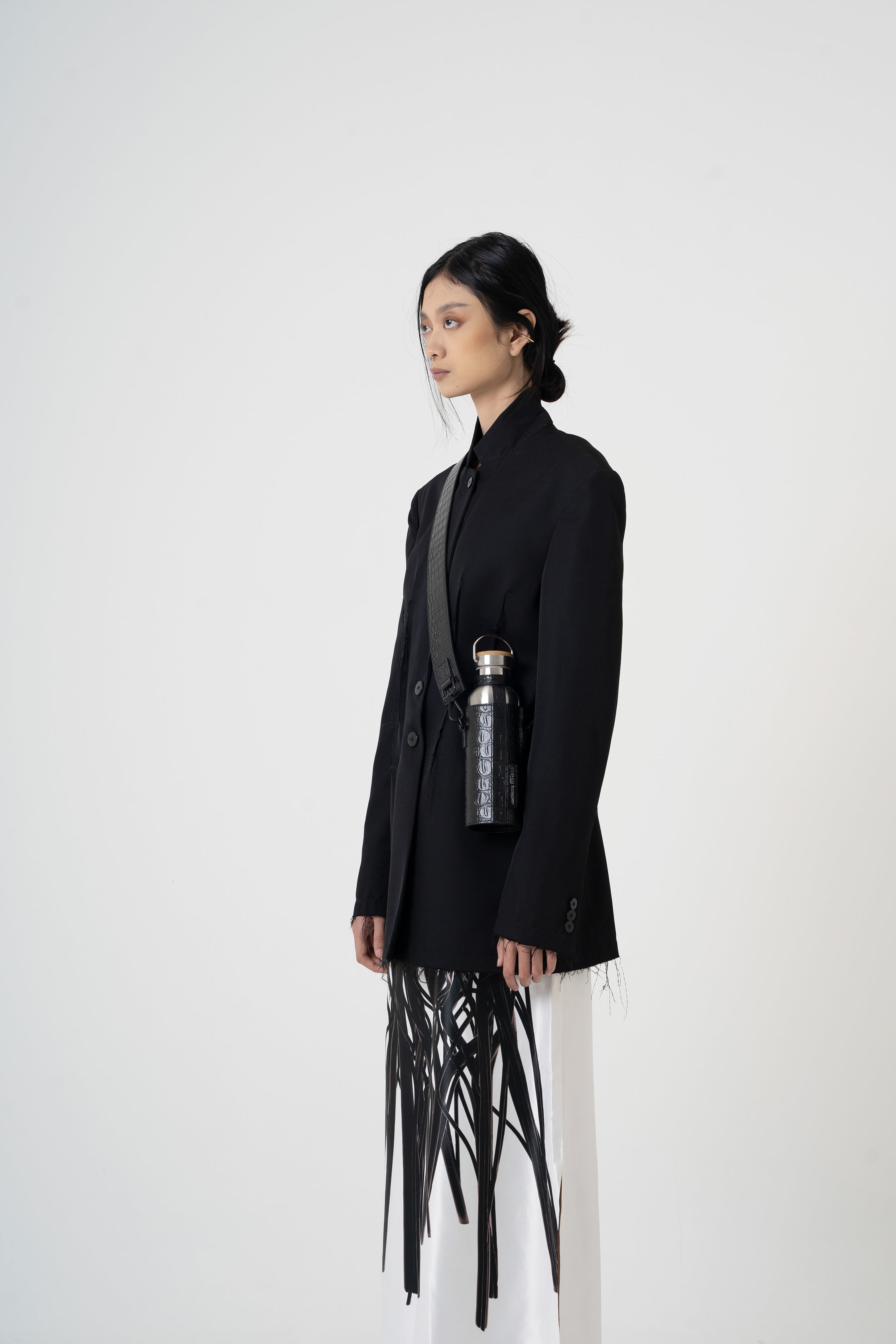 Ions Bottle Bag Croc Black - Silver Bottle