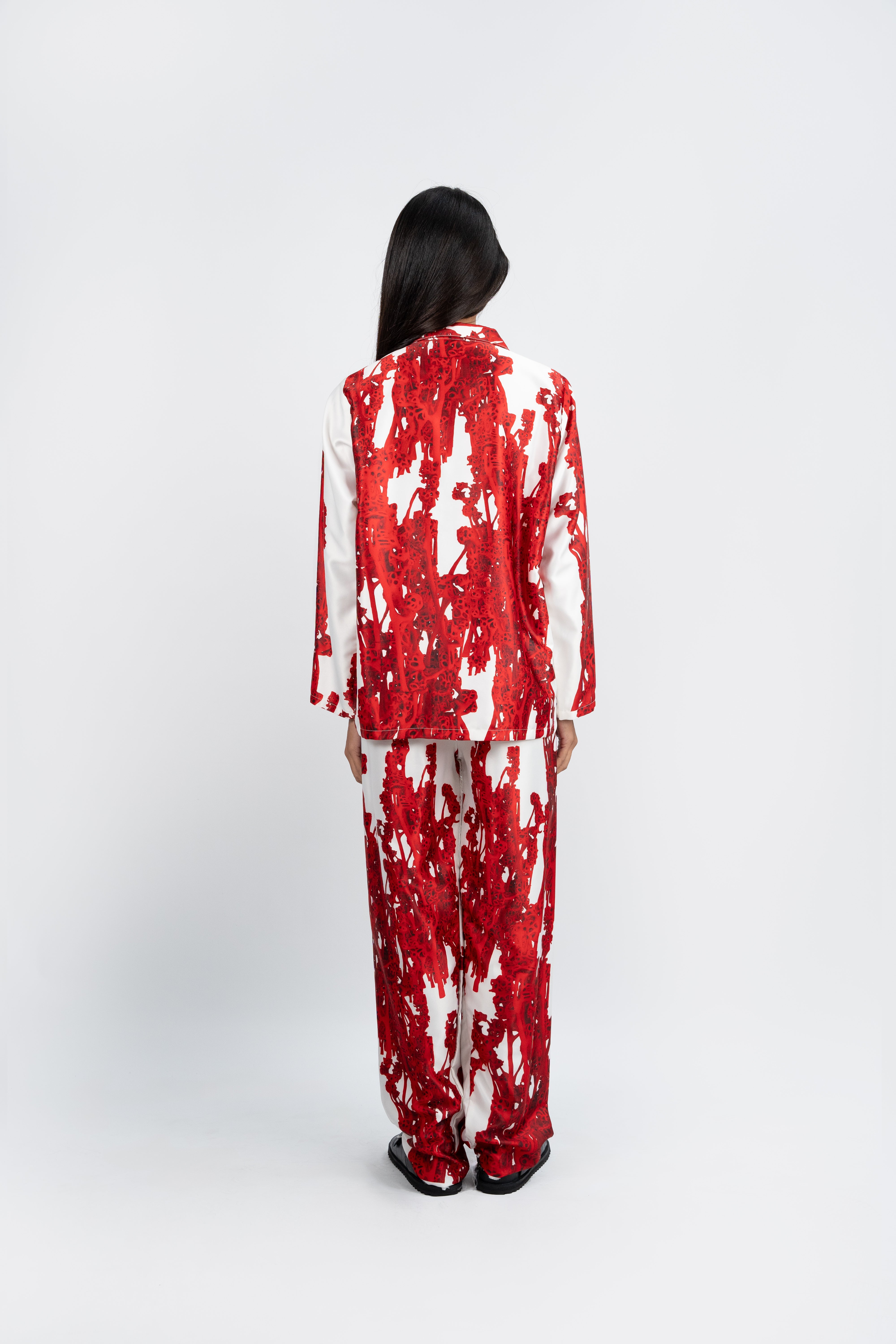 Khan Pants White Red