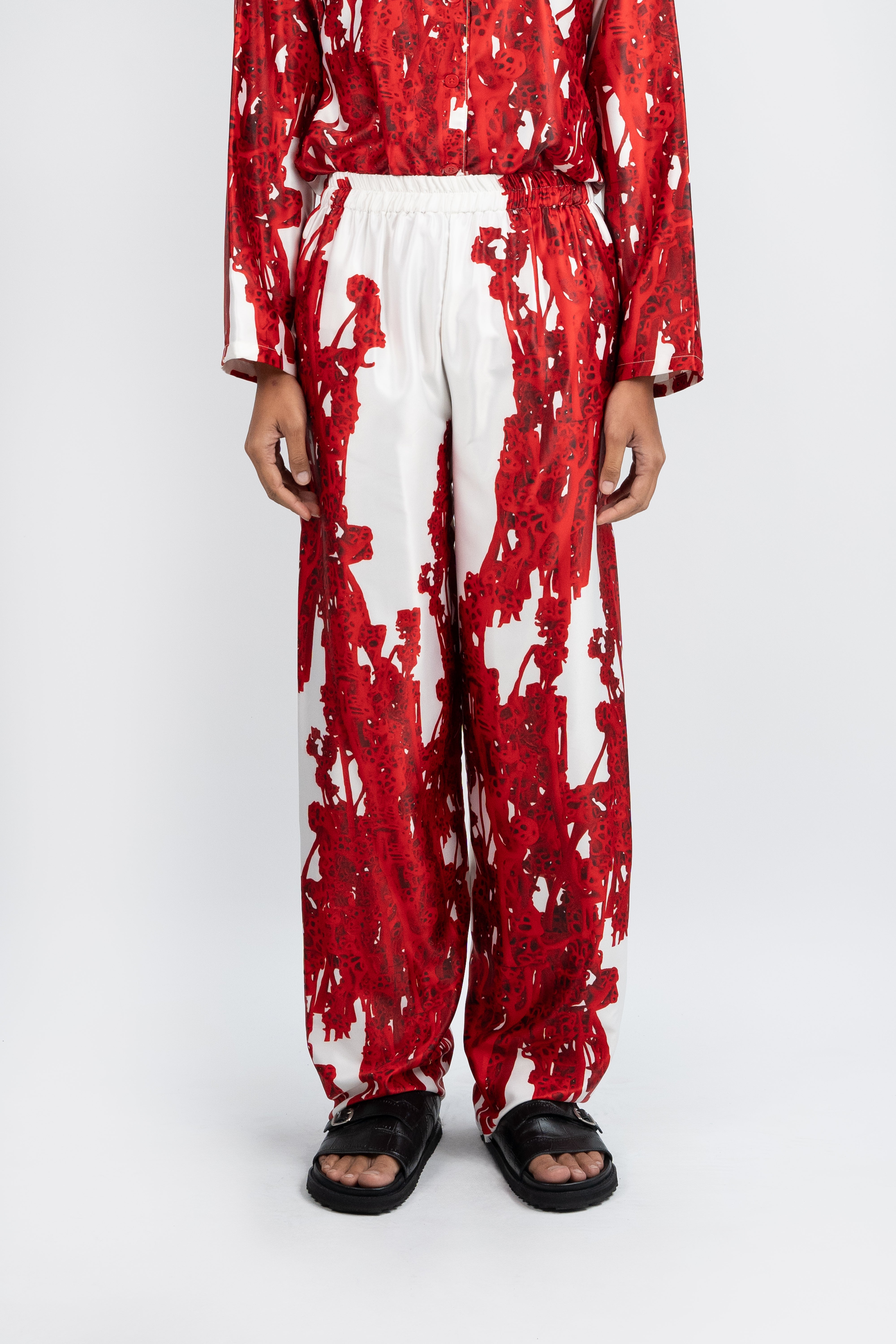 Khan Pants White Red