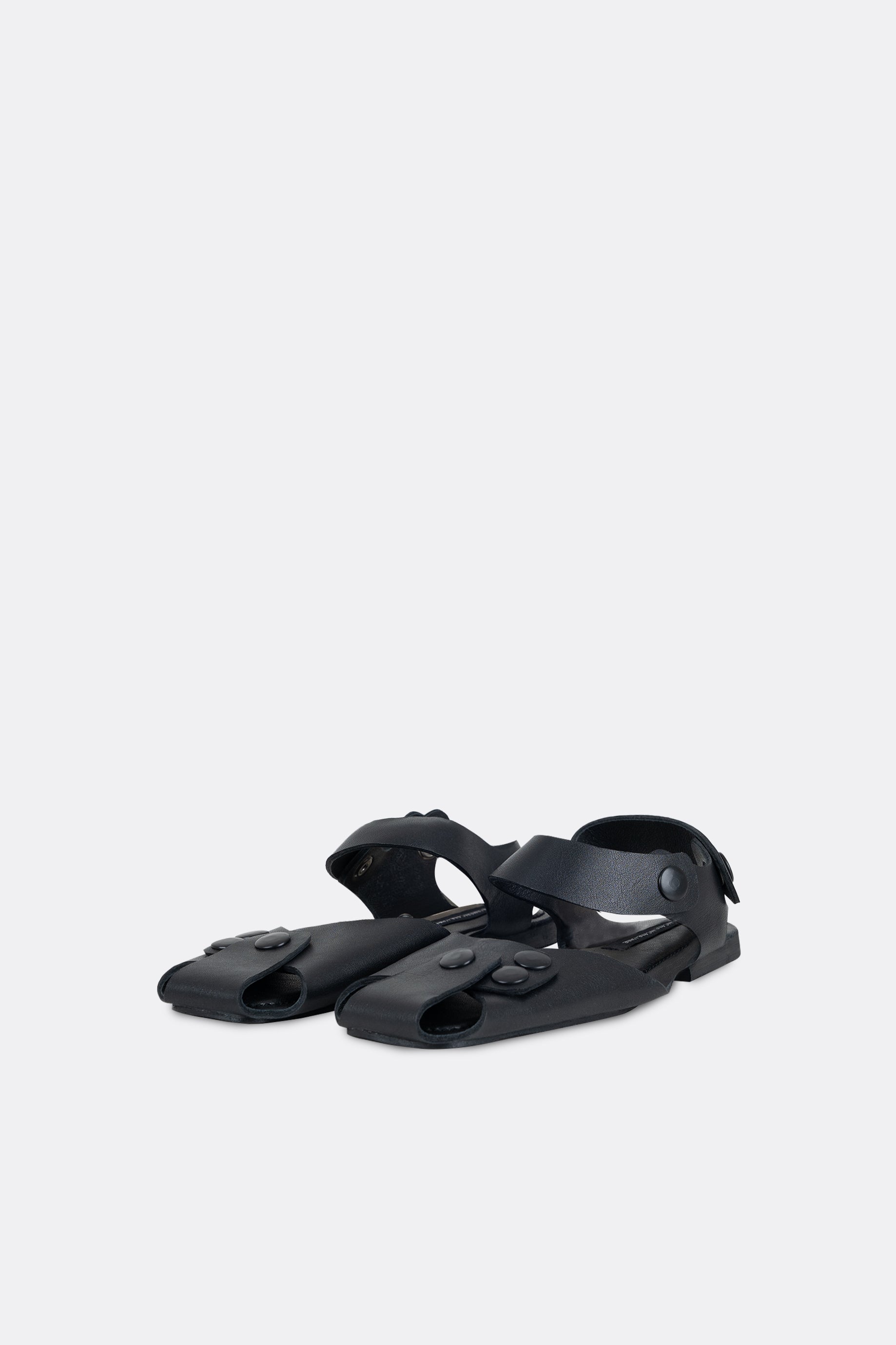 Mali Flats Black Button Black