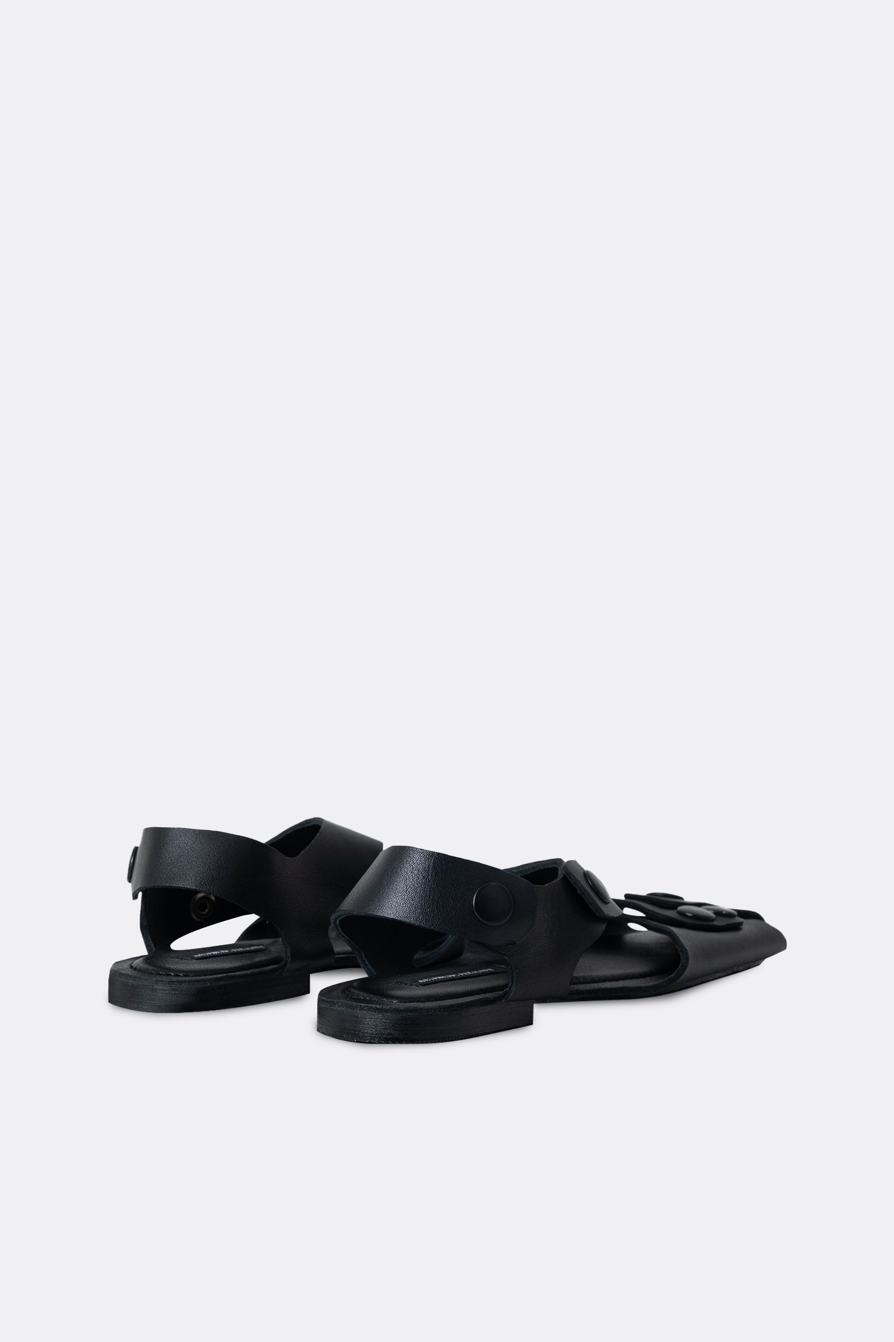 Mali Flats Black Button Black