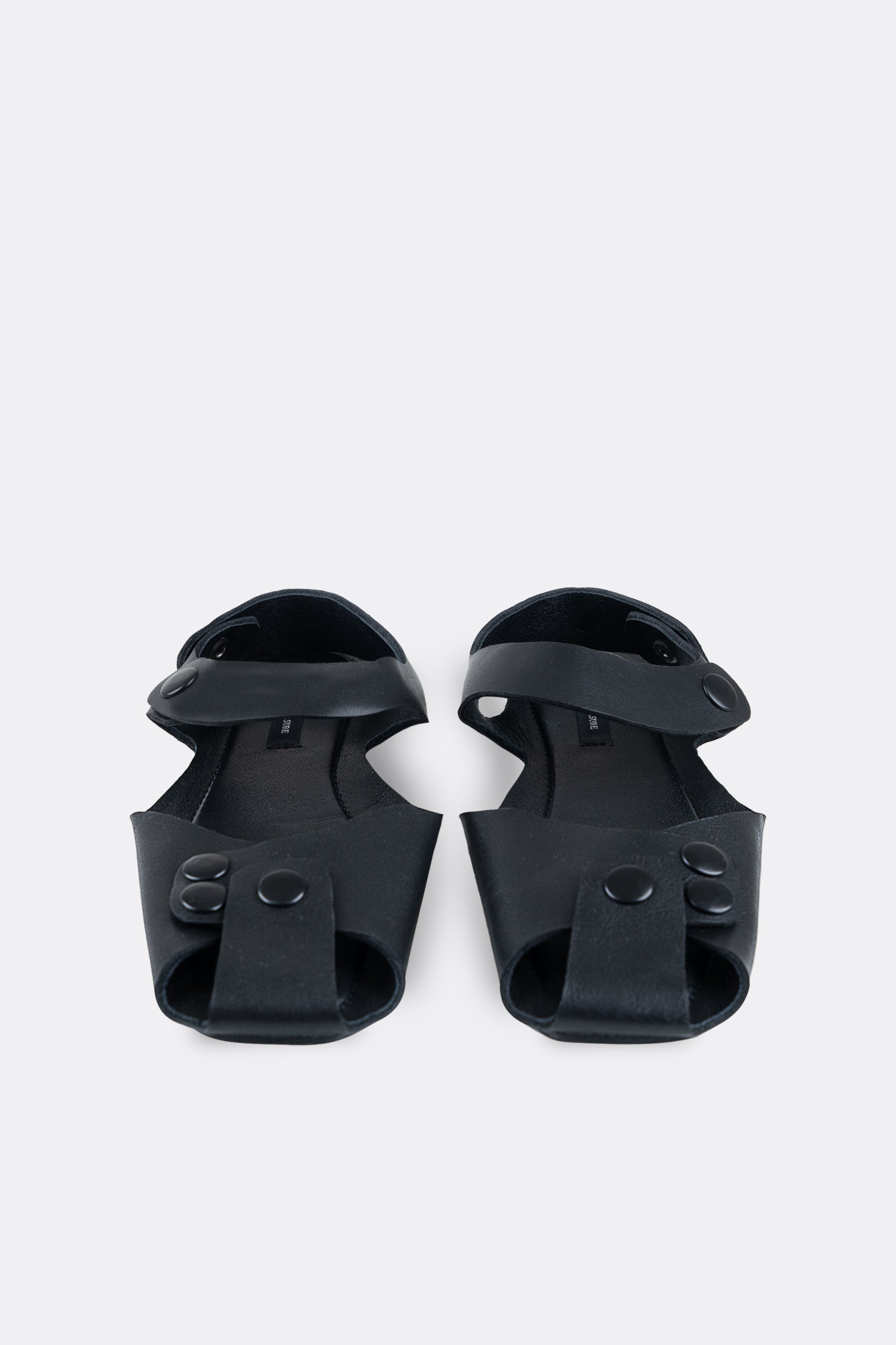 Mali Flats Black Button Black