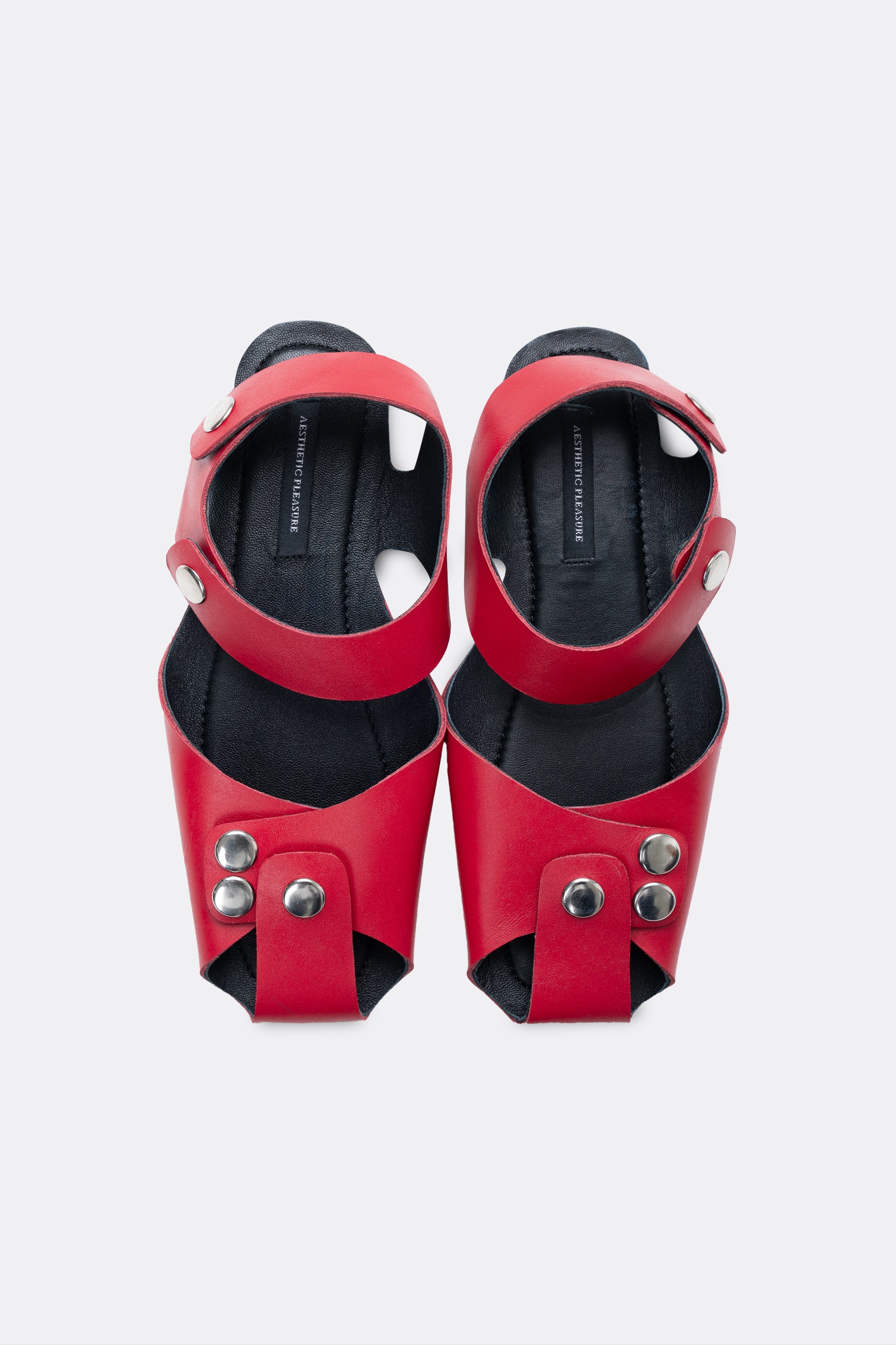 Mali Flats Red Button Silver