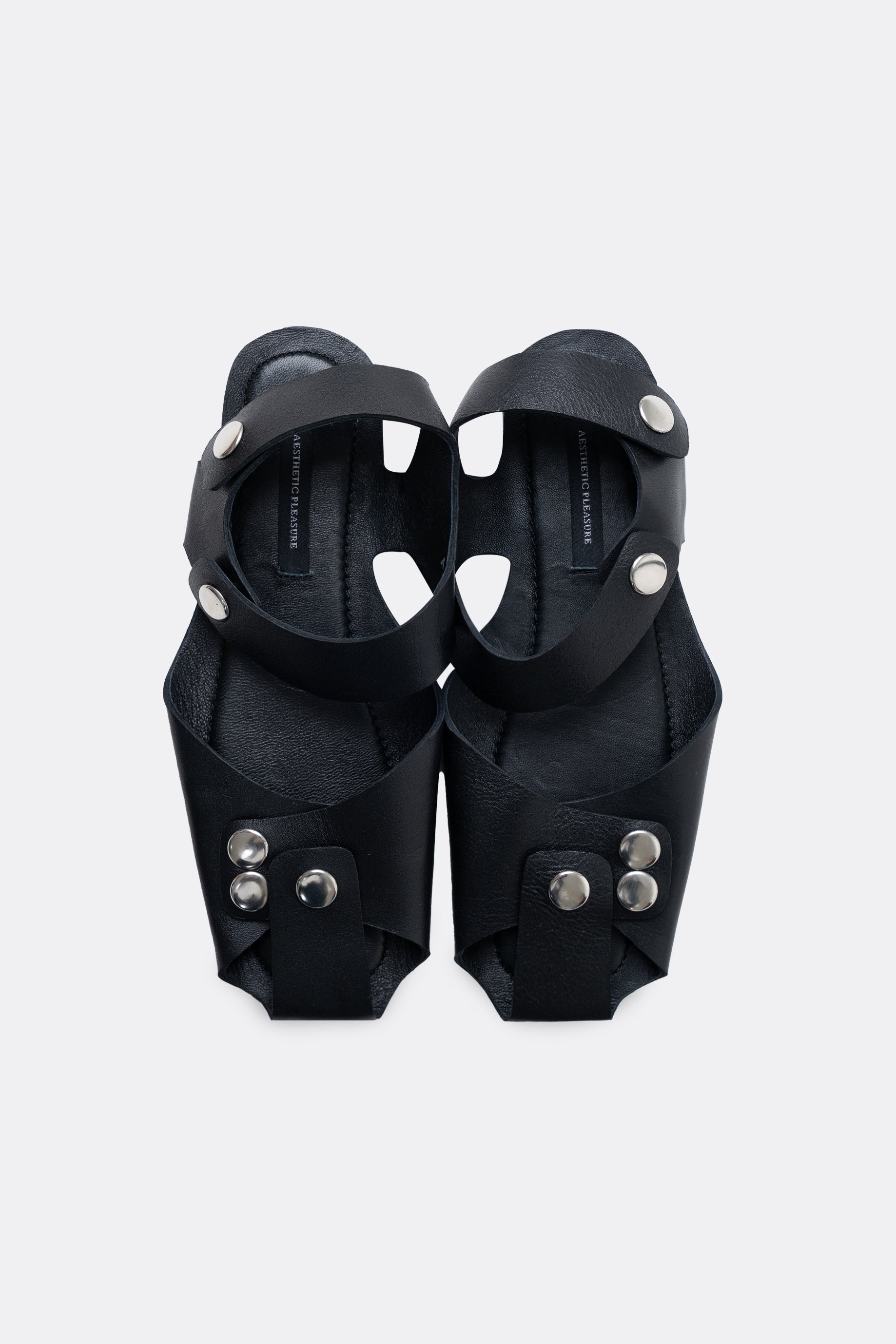 Mali Flats Black Button Silver