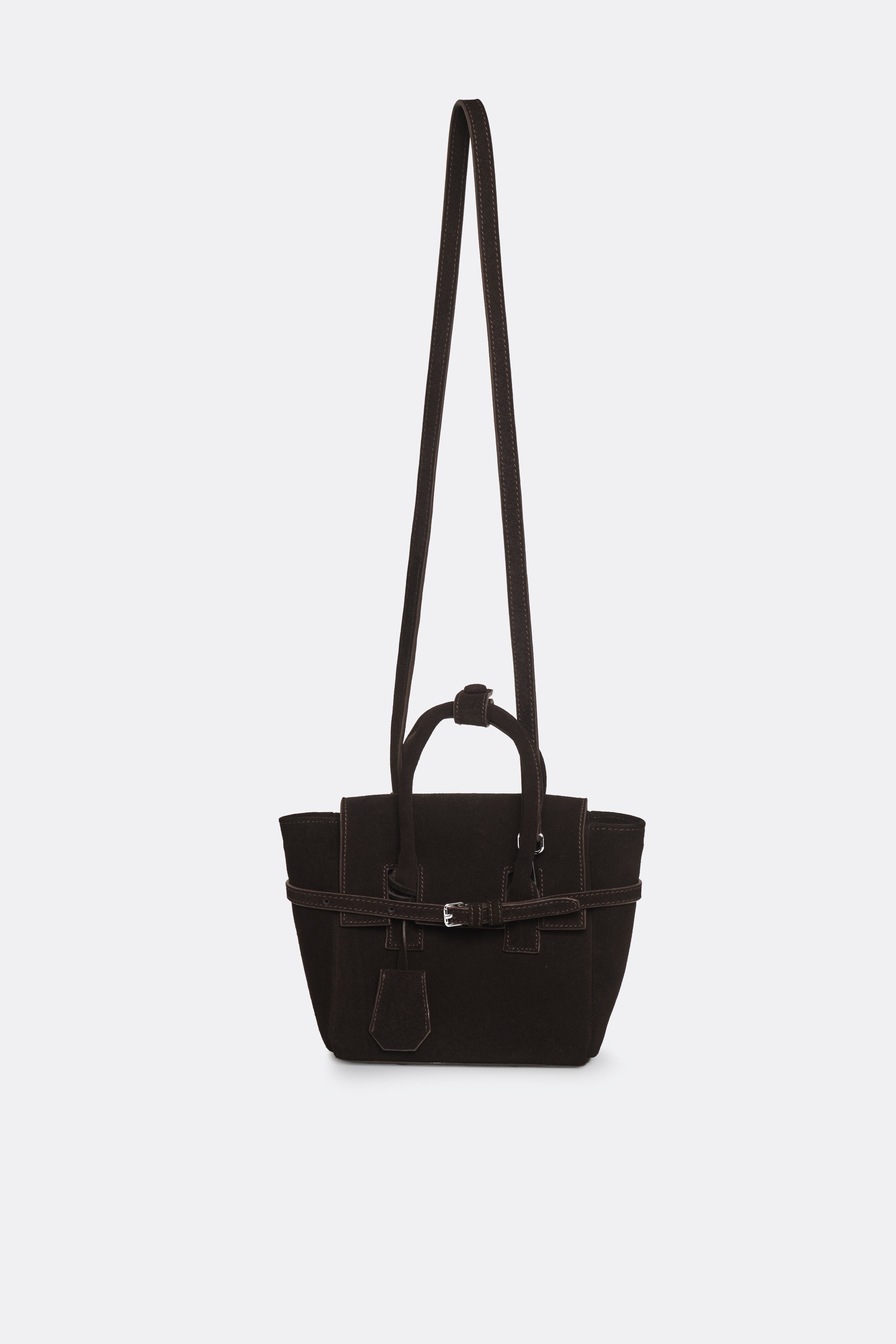 Mini Obi Bag Suede Dark Brown