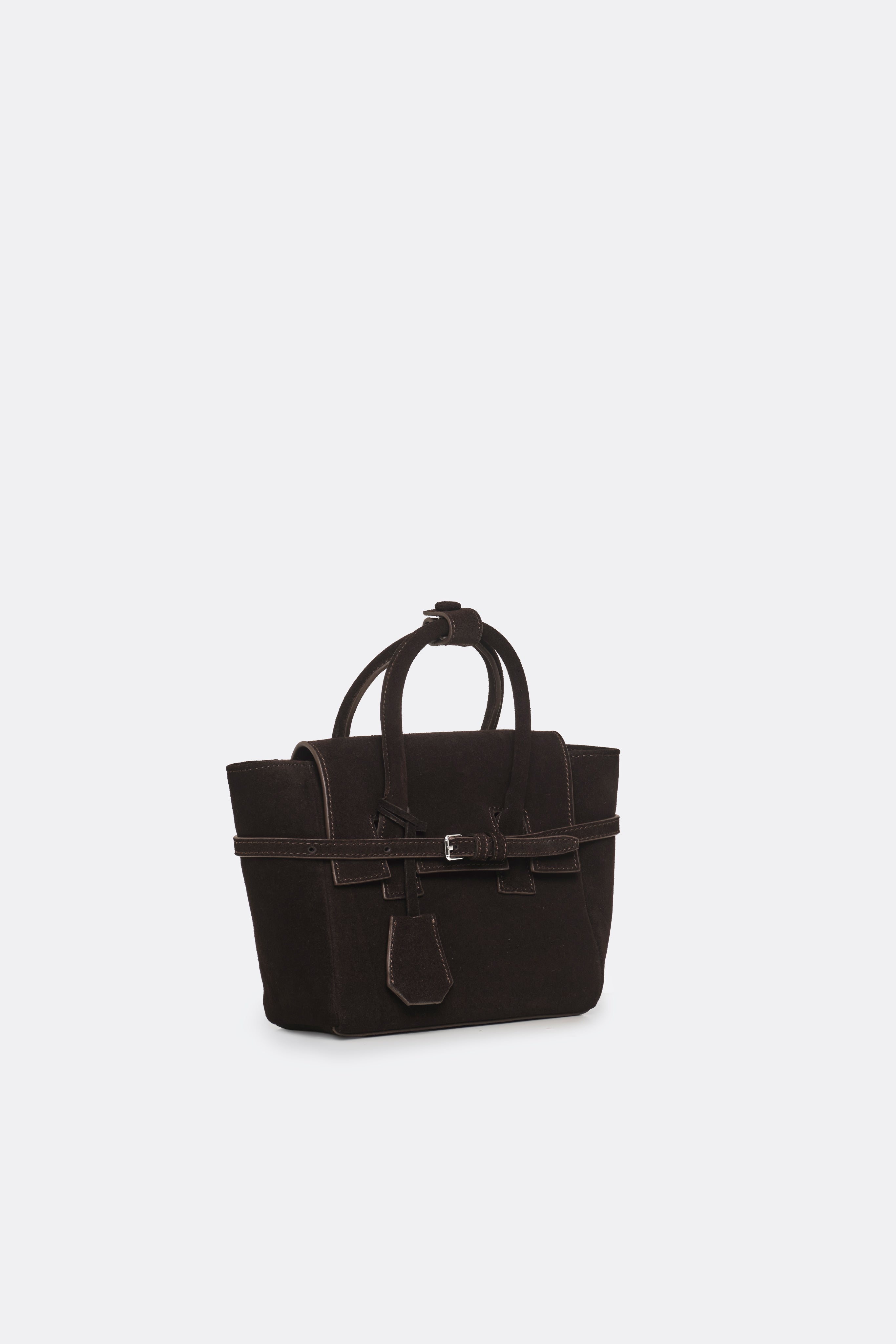 Mini Obi Bag Suede Dark Brown