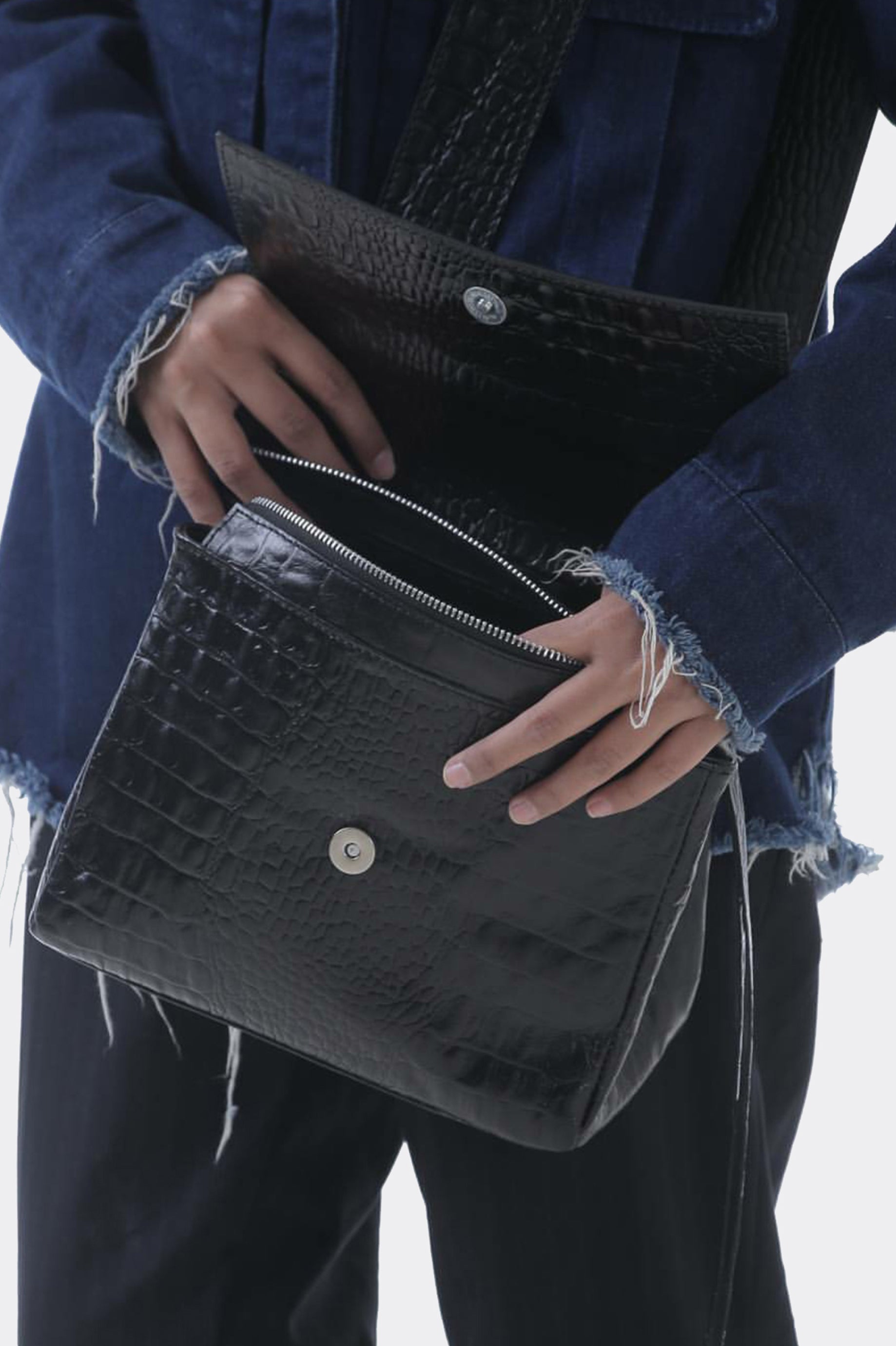 Mini Cassels Bag Croc Black