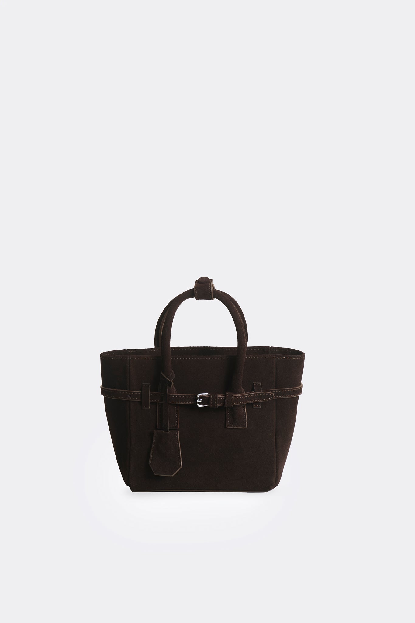 Mini Obi Bag Suede Dark Brown