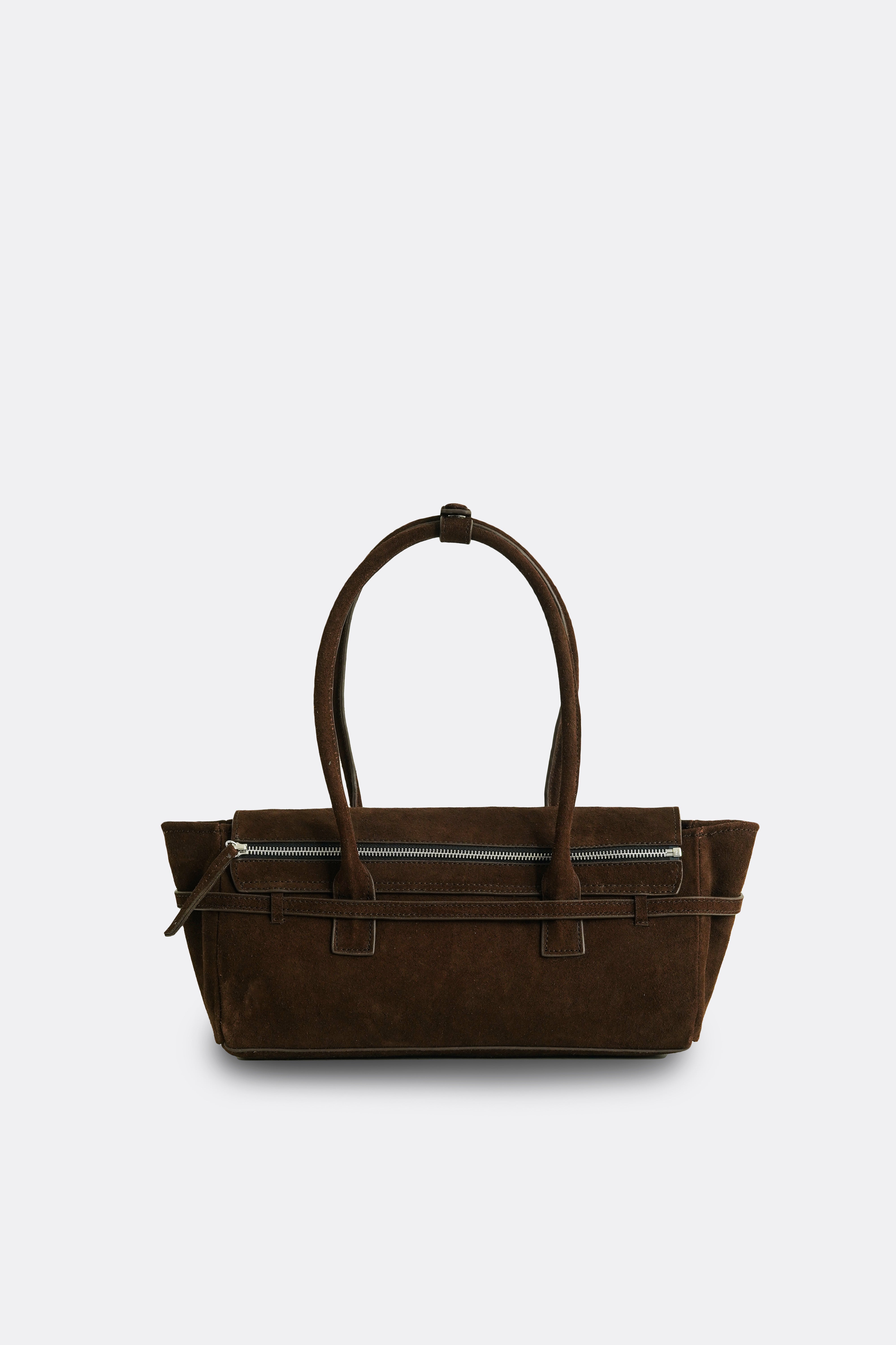 Obi Baguette Bag Suede Brown