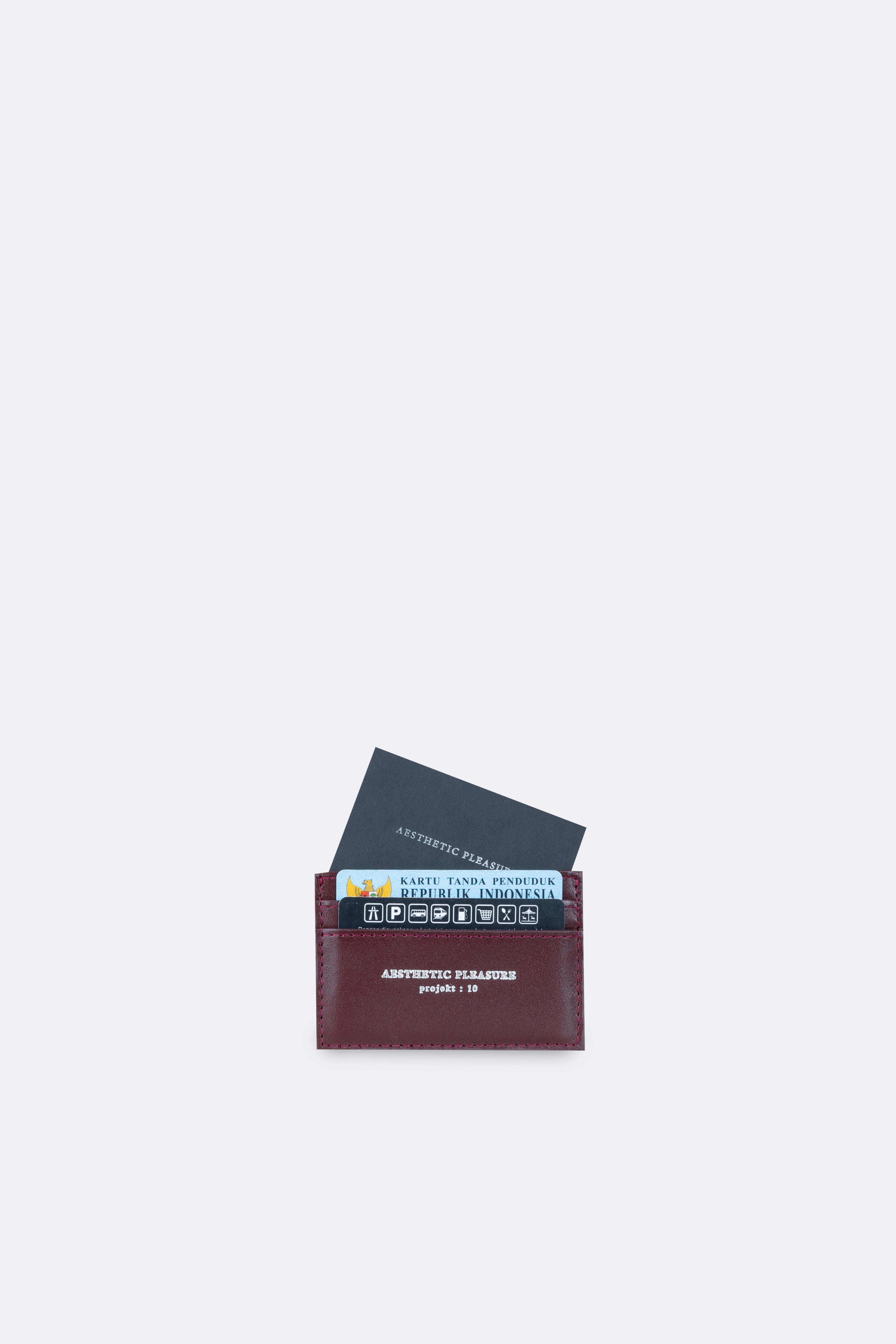 Recta Card Holder Nappa Maroon