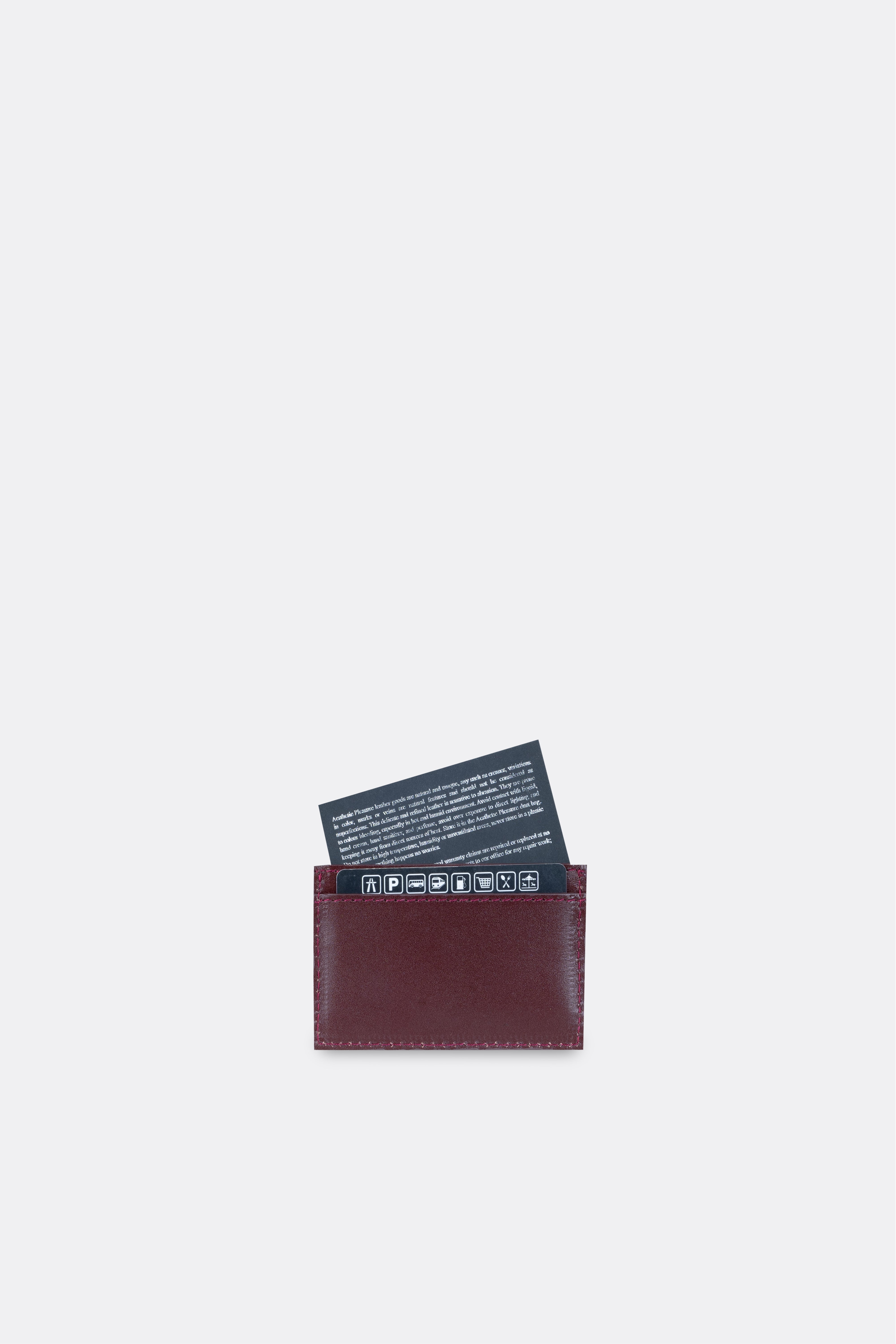 Recta Card Holder Nappa Maroon