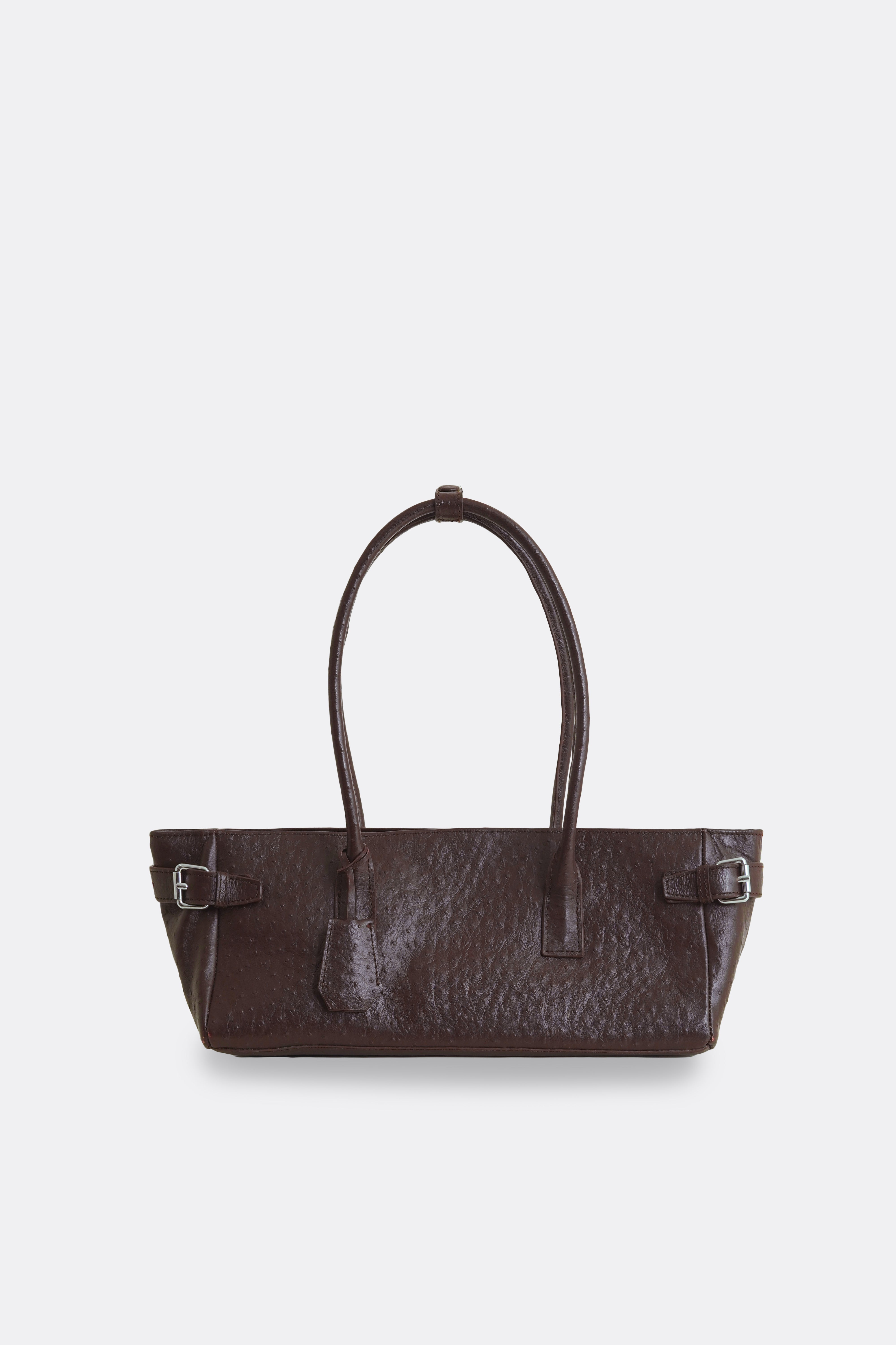 Rocco Baguette Bag Ostrich Brown