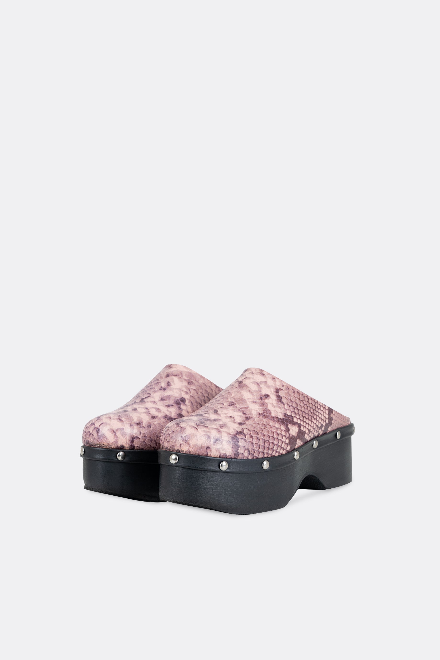 Slug Clogs Snakeskin Pink