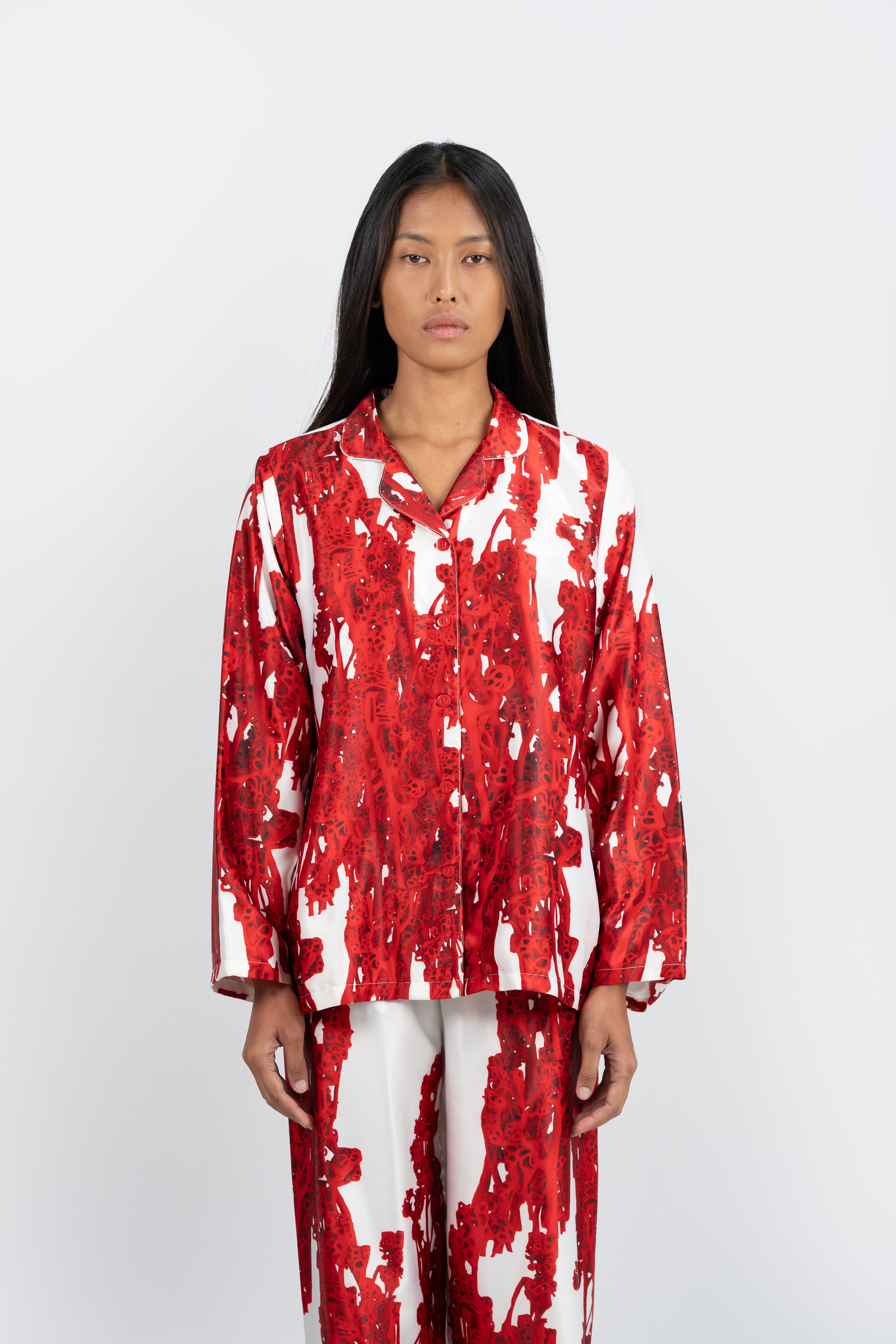 Splat Shirt White Red
