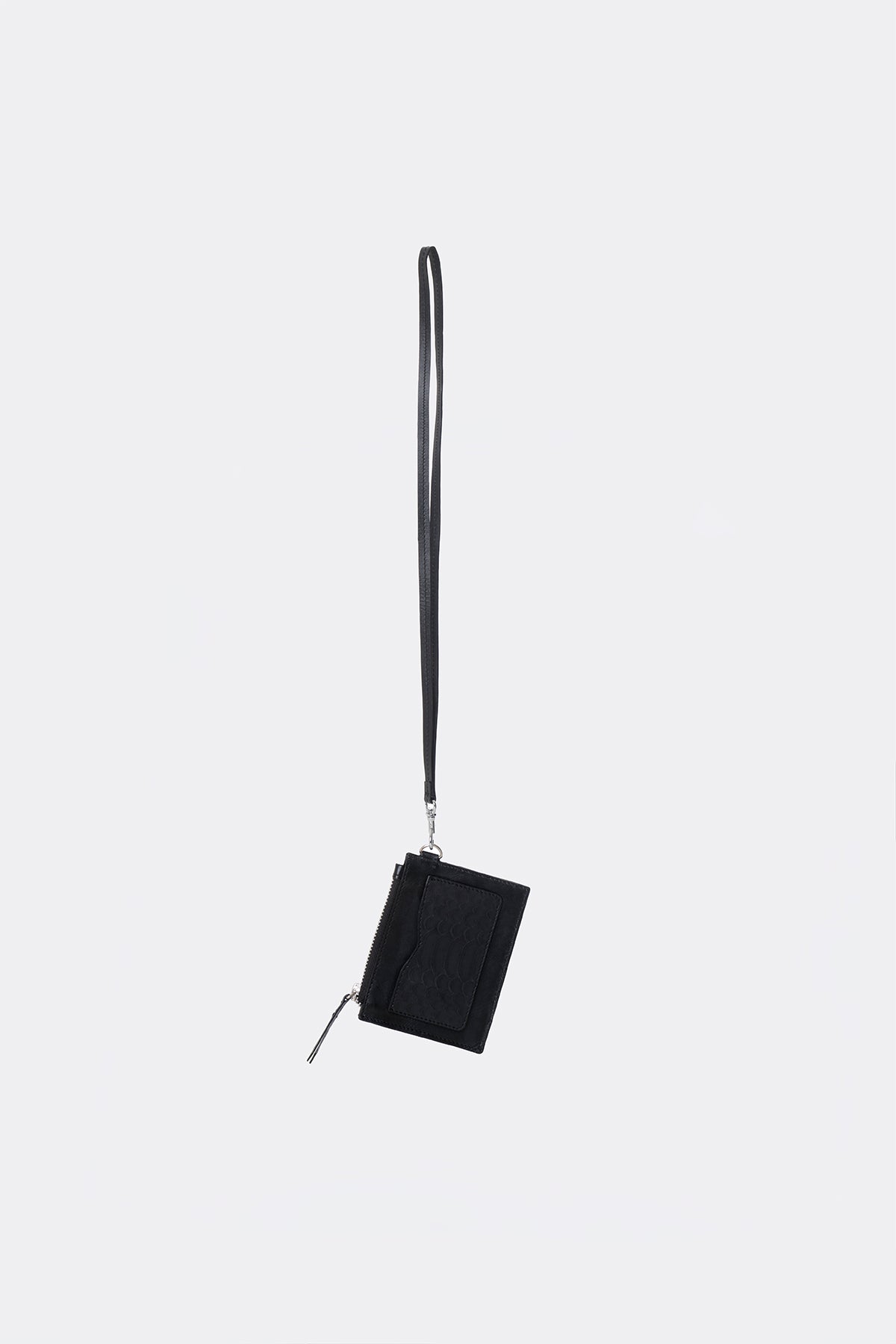 Vase Lanyard Card Wallet Nappa Black Snakeskin Black