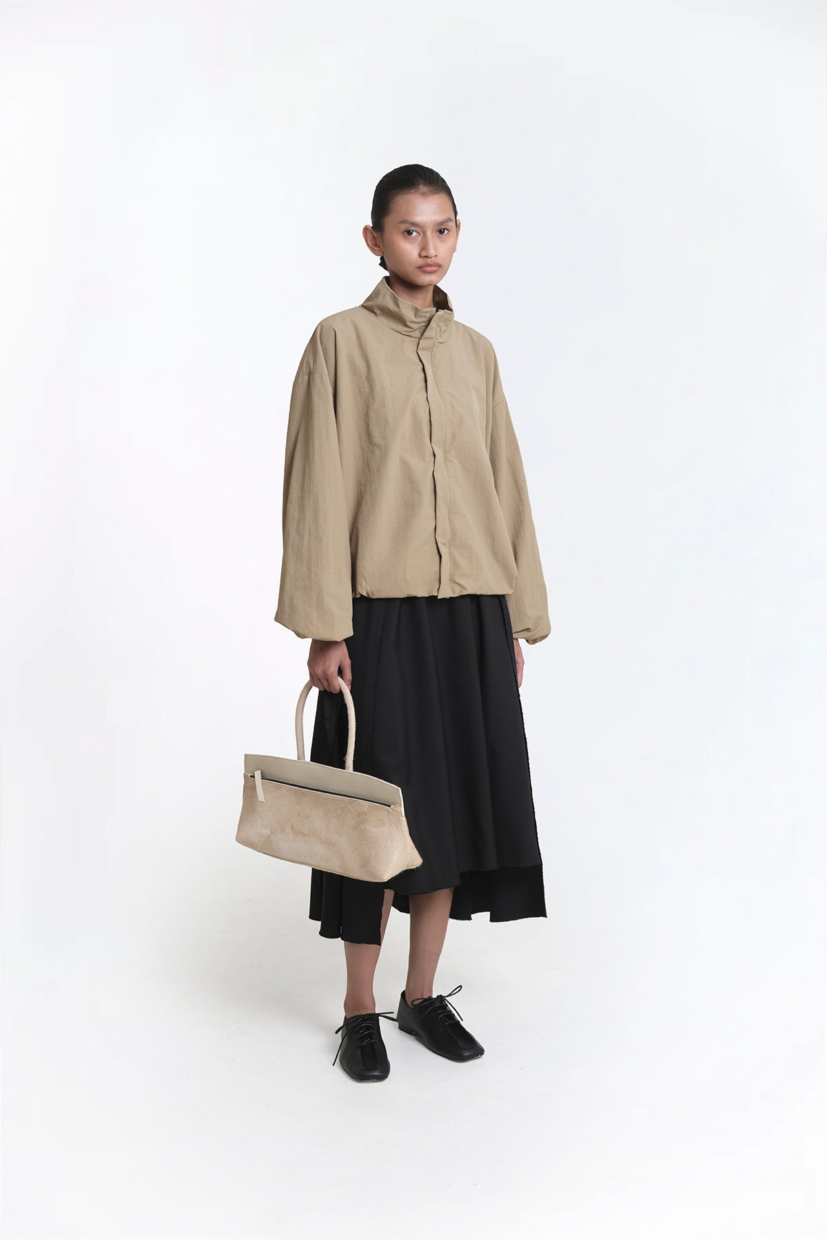 Ace Baguette Bag Pony Hair Beige