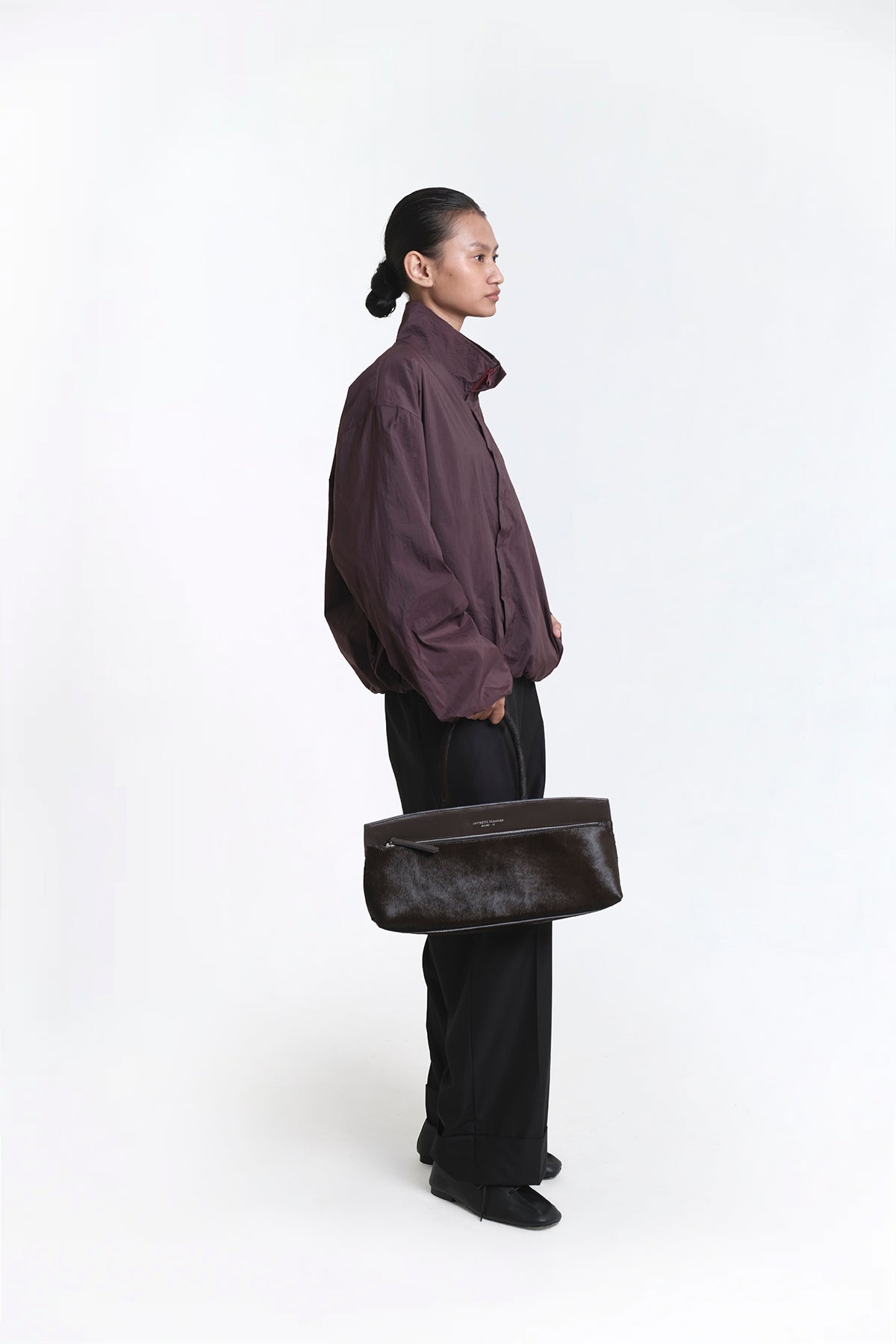 Ace Baguette Bag Pony Hair Dark Brown