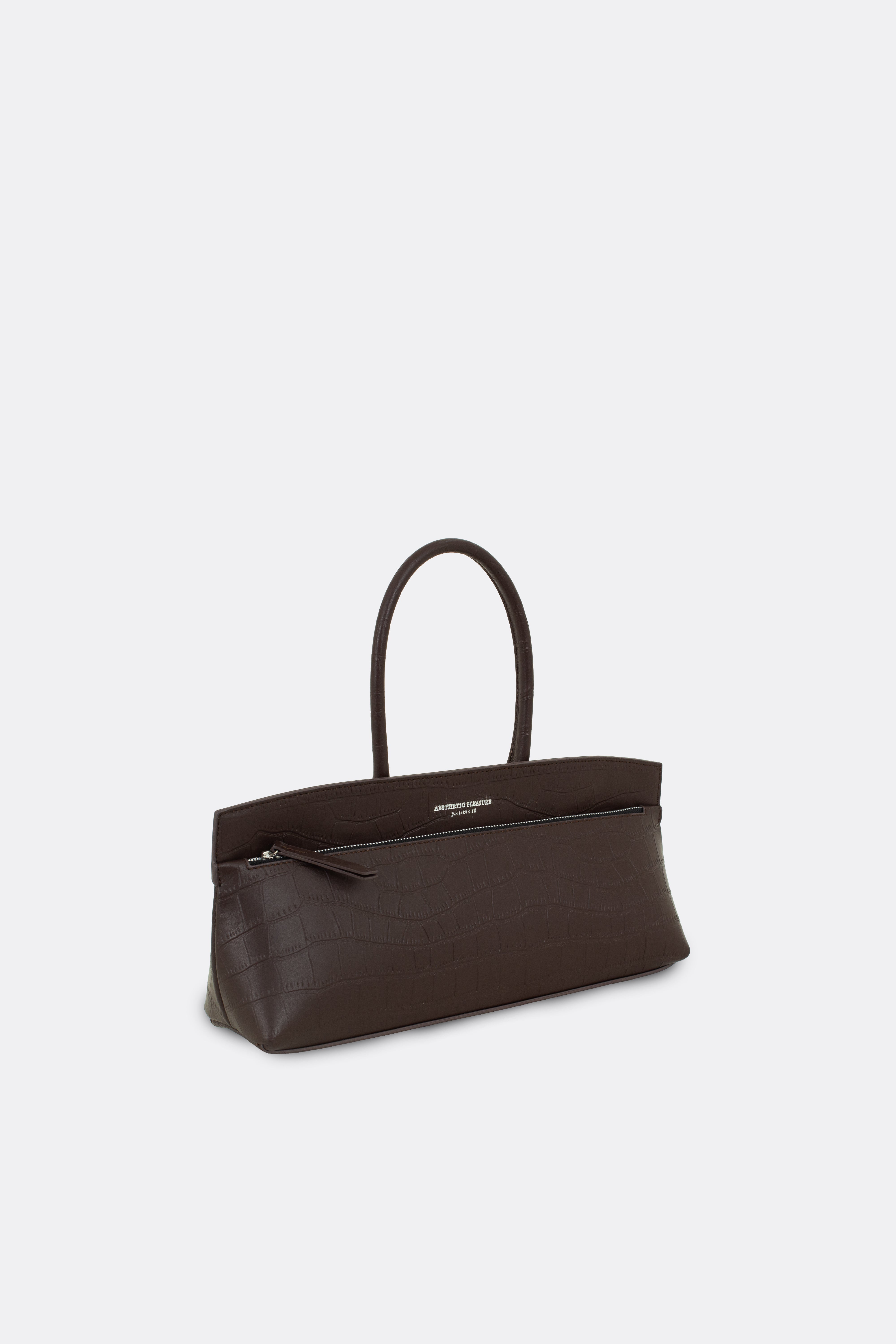 Ace Baguette Bag Alligator Brown