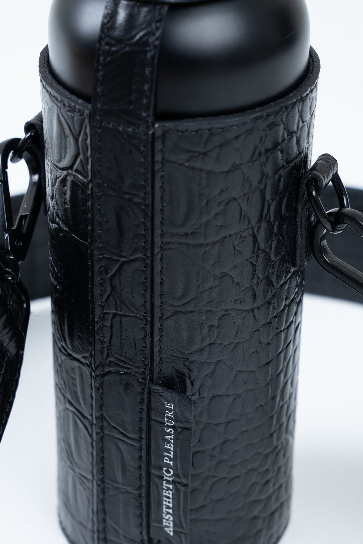 Ions Bottle Bag Croc Black - Silver Bottle