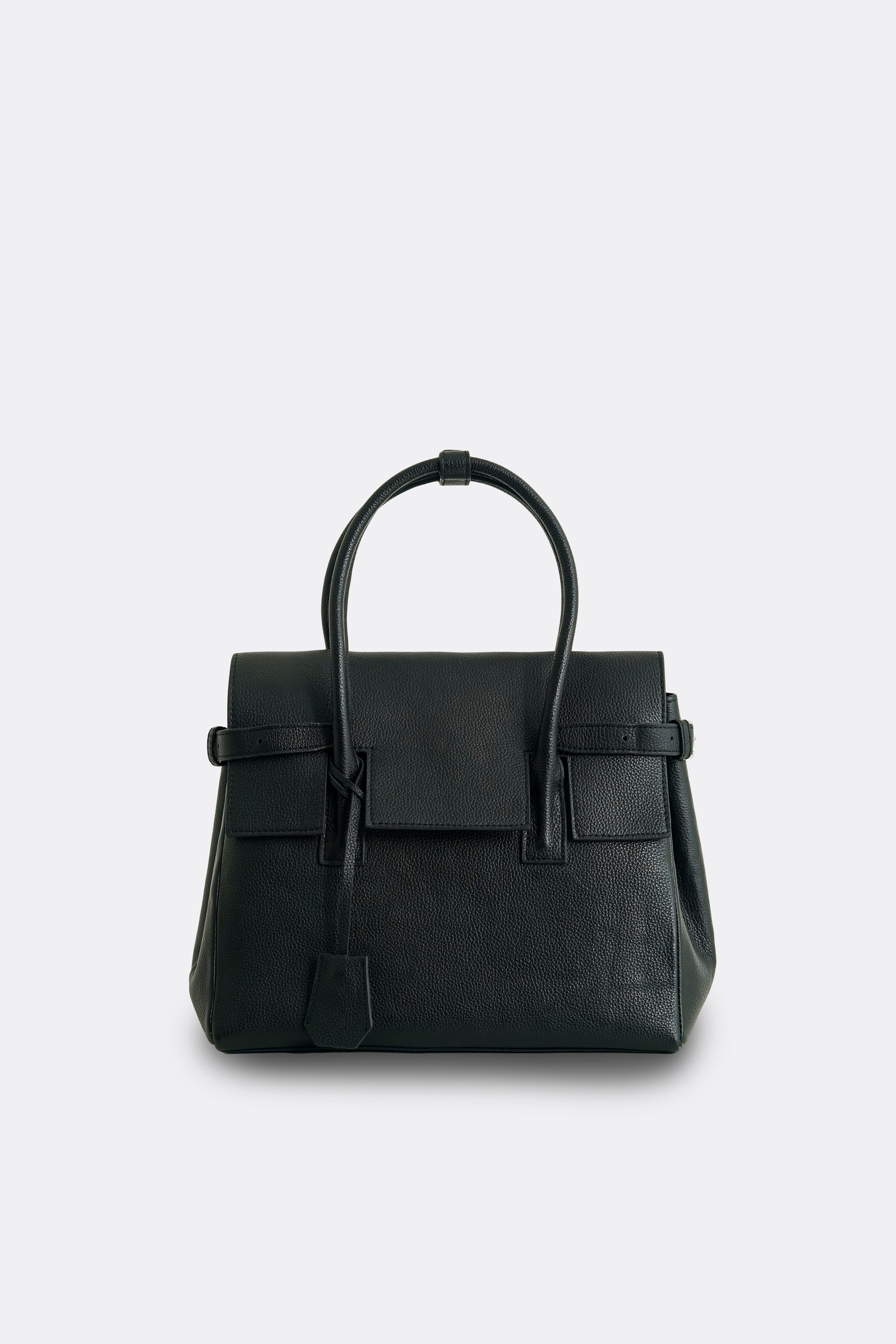 Medium Rocco Bag Grain Black
