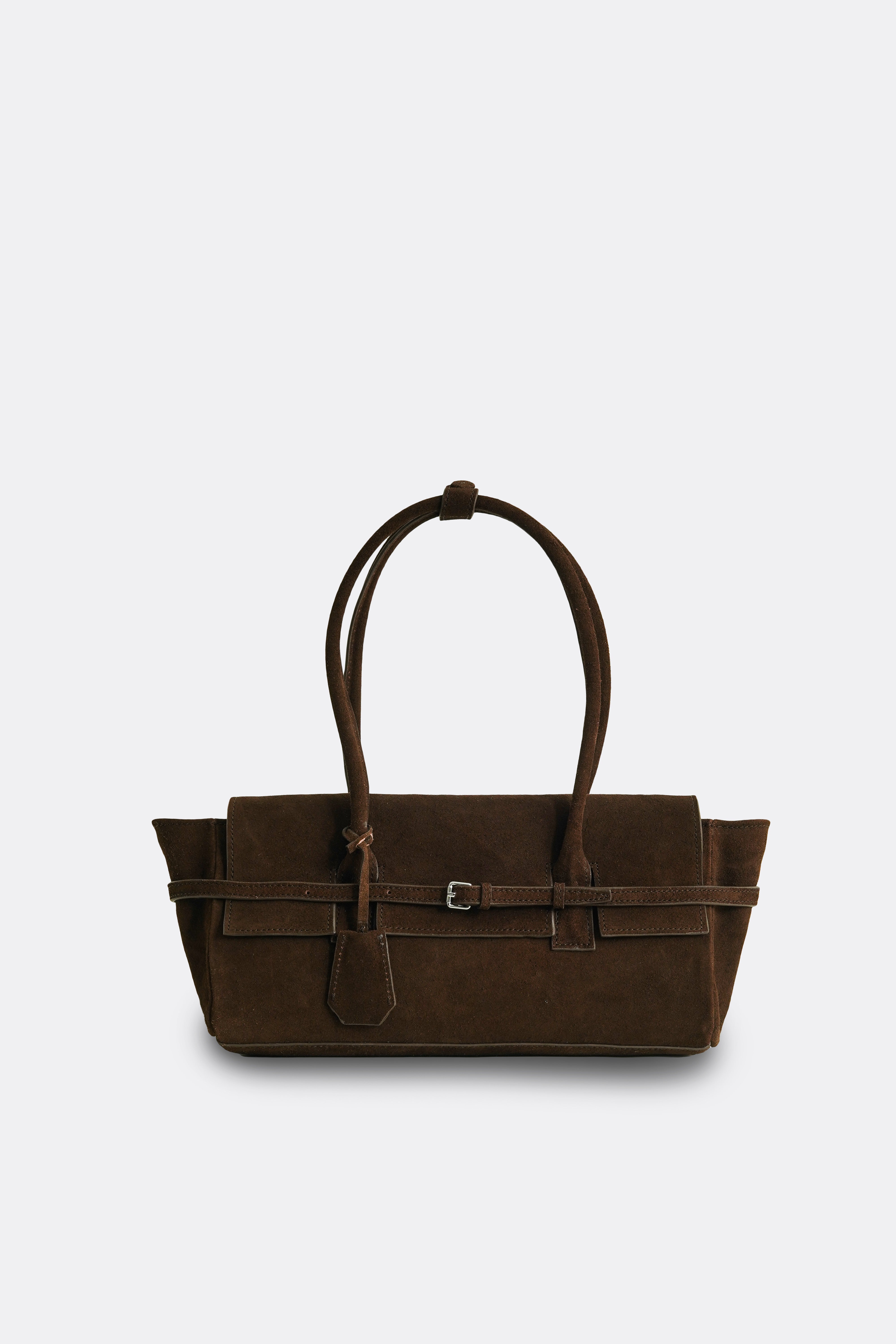 Obi Baguette Bag Suede Brown