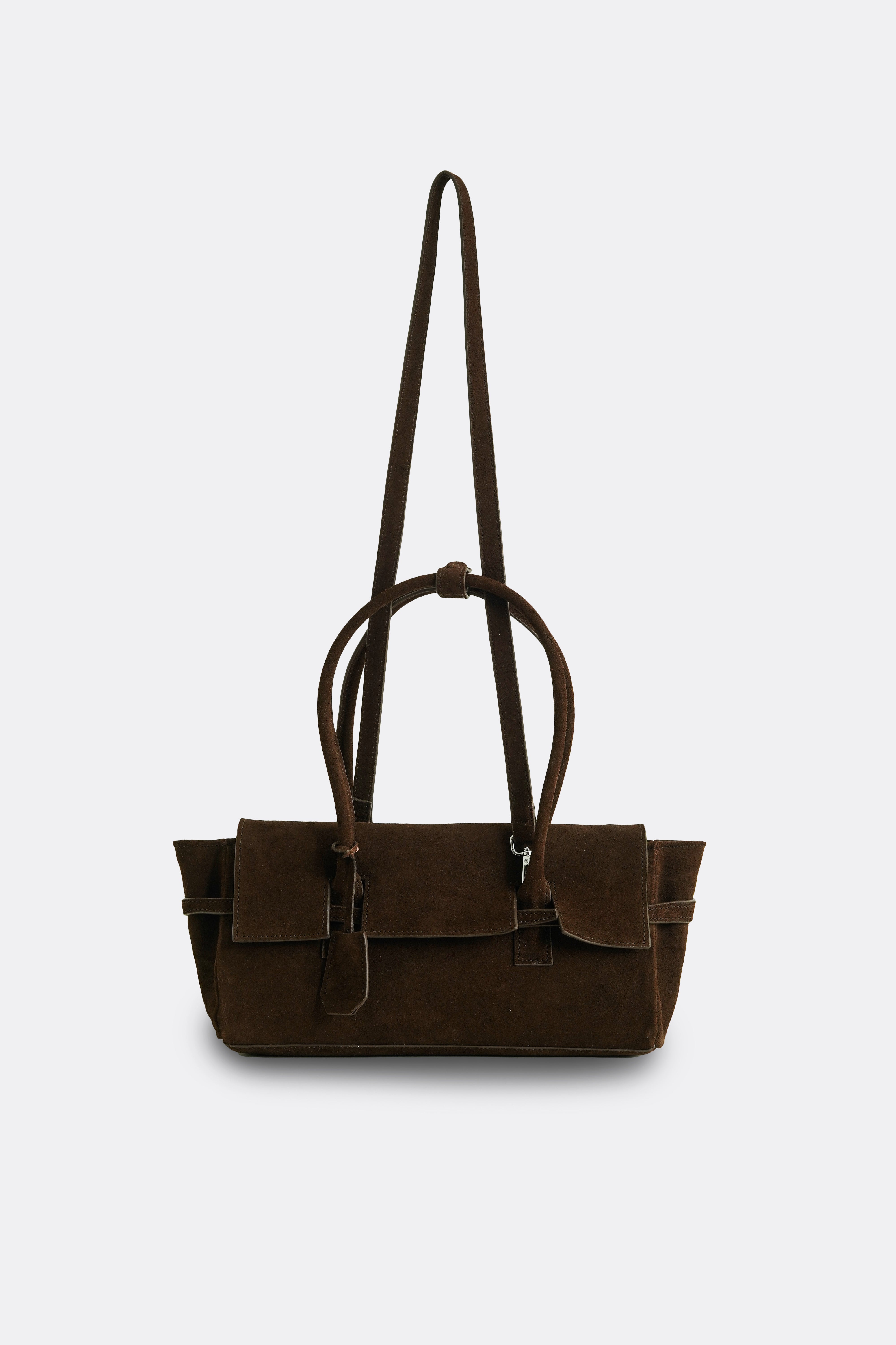 Obi Baguette Bag Suede Brown
