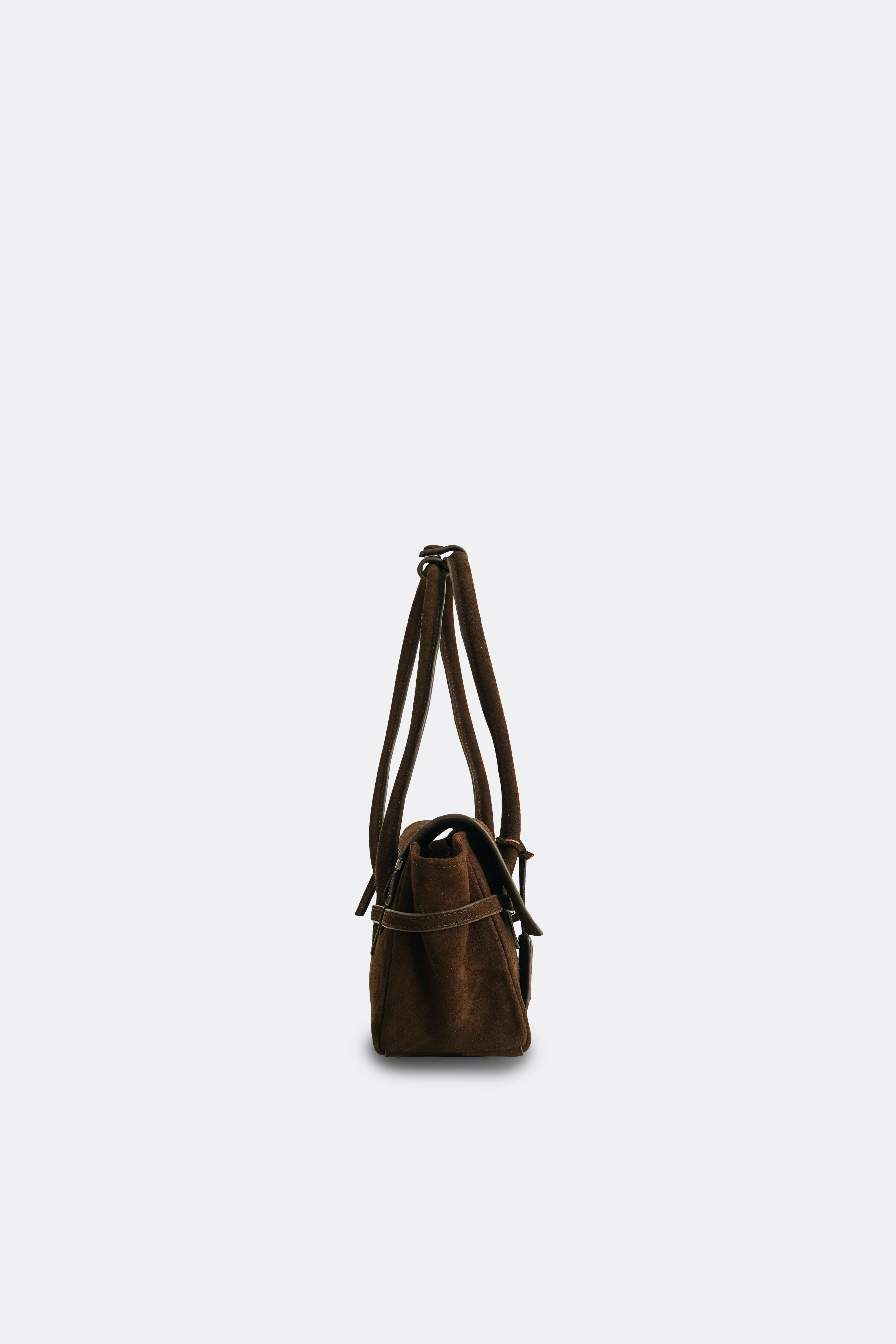 Obi Baguette Bag Suede Brown