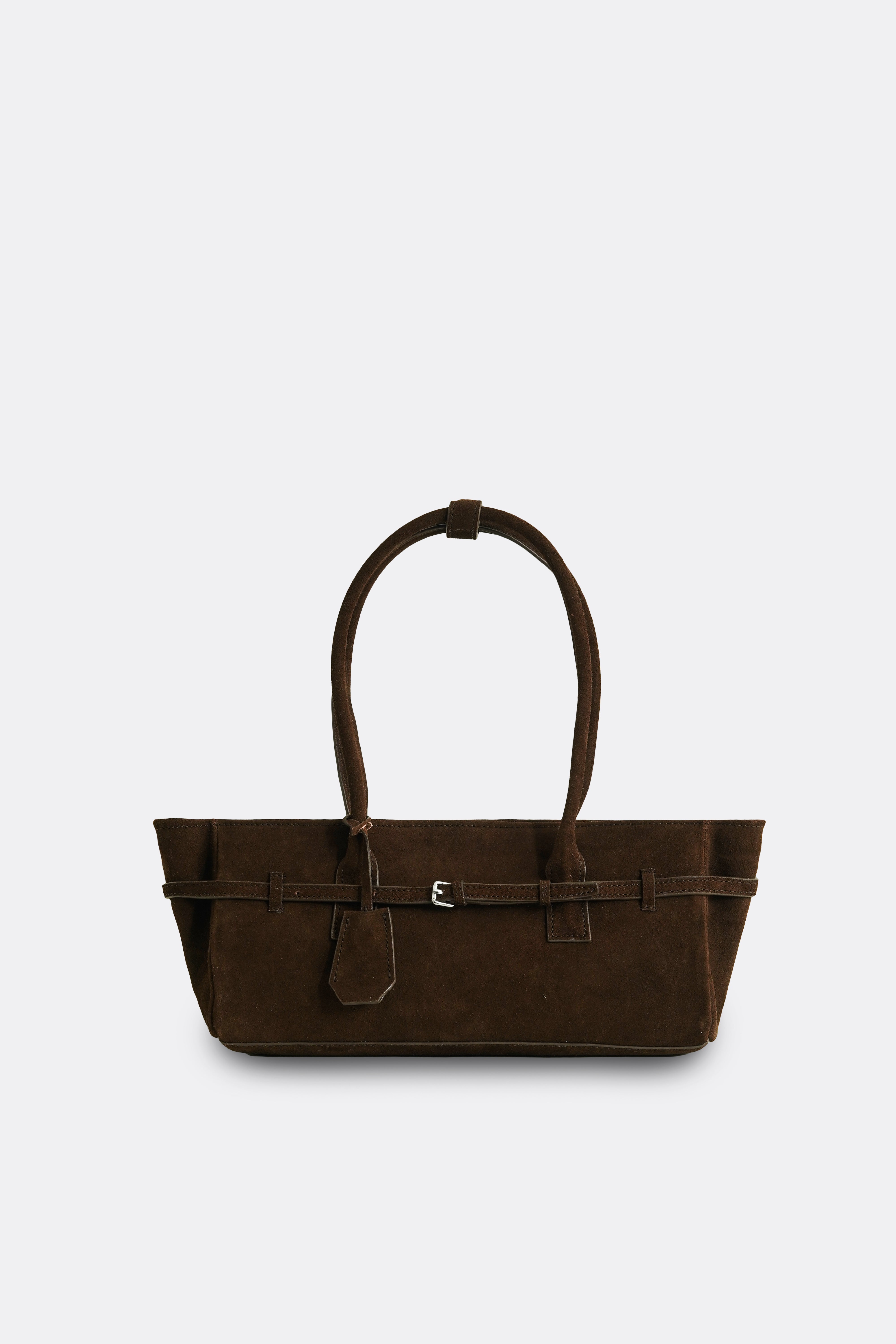 Obi Baguette Bag Suede Brown