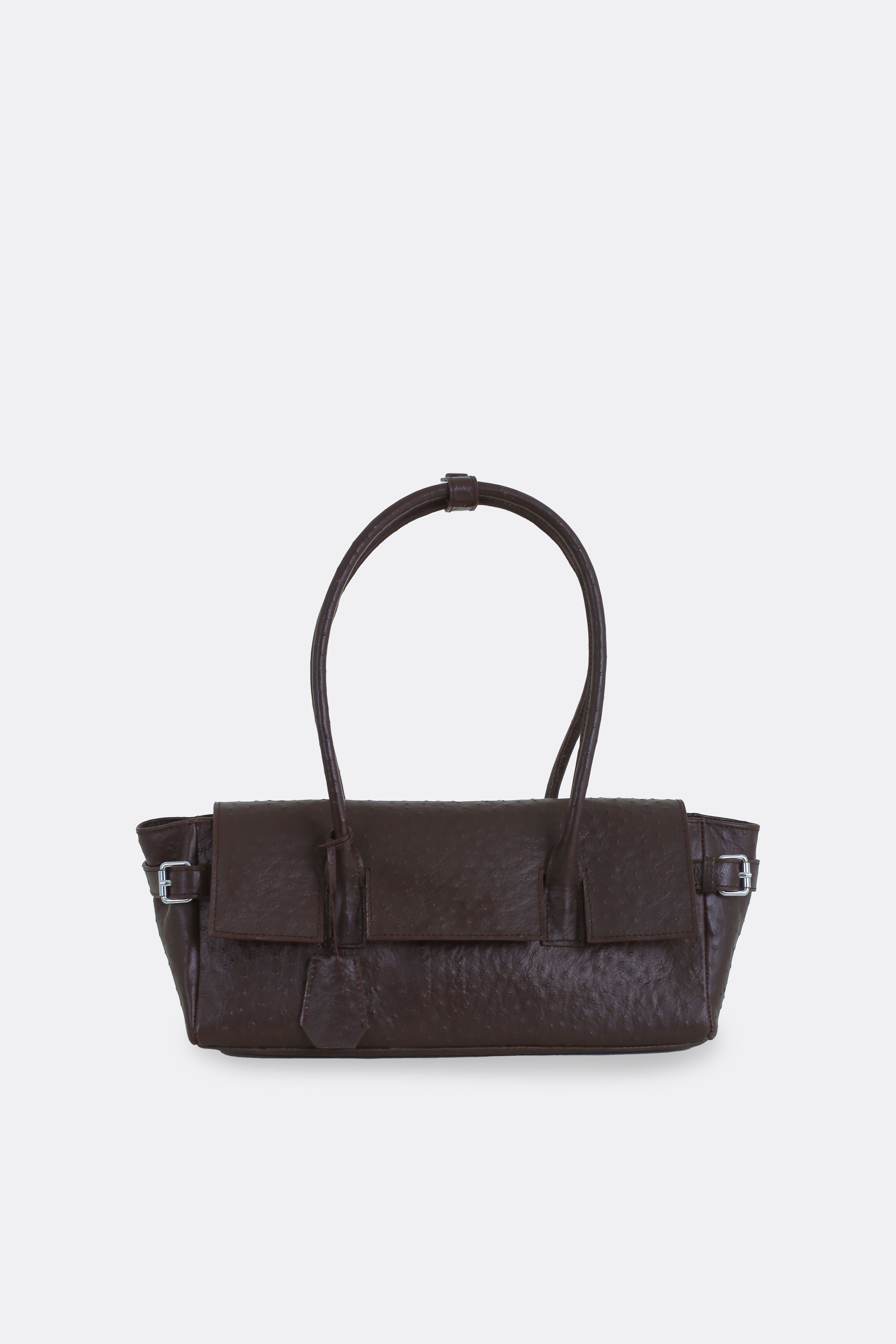 Rocco Baguette Bag Ostrich Brown