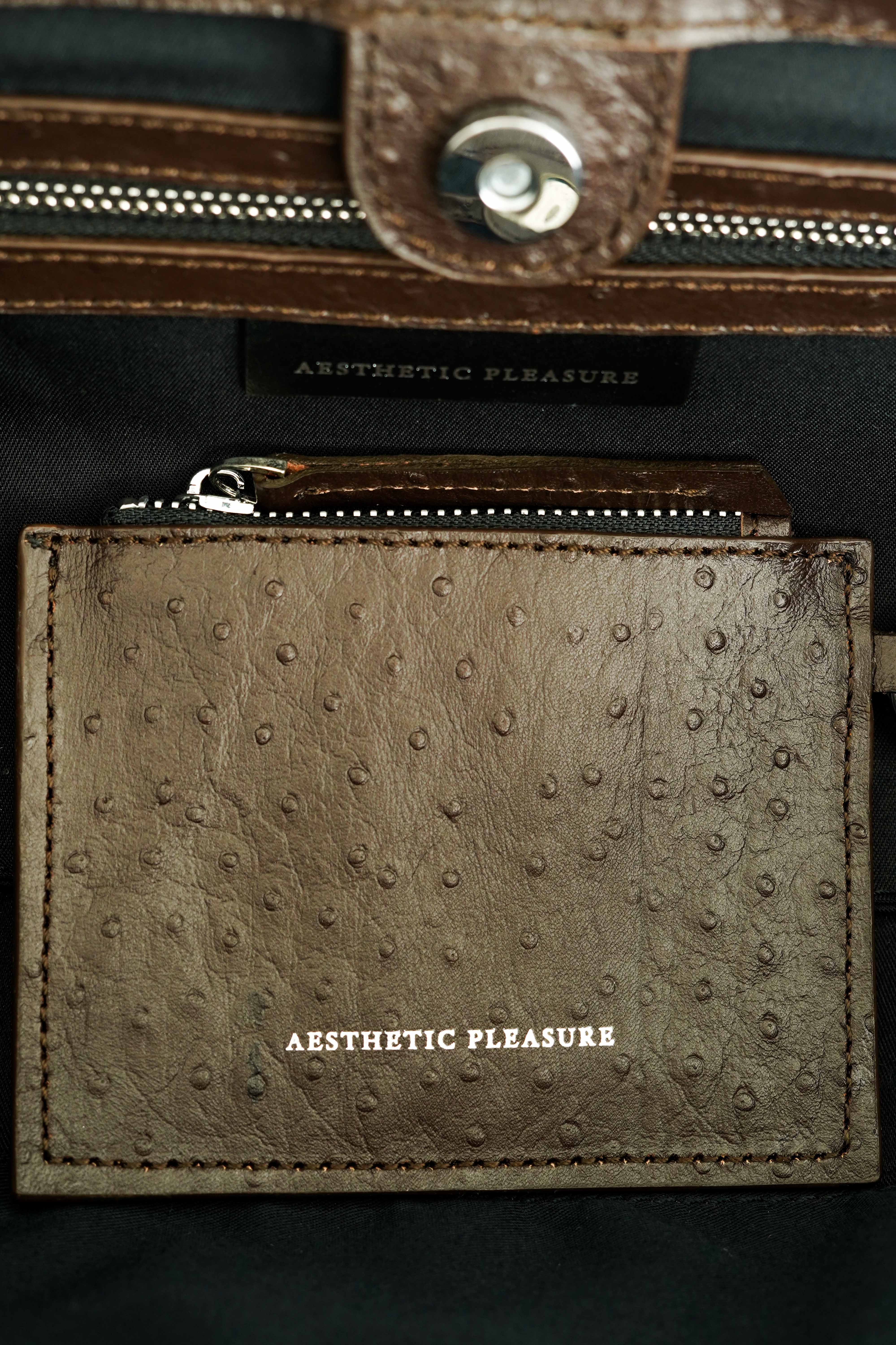 Rocco Baguette Bag Ostrich Brown