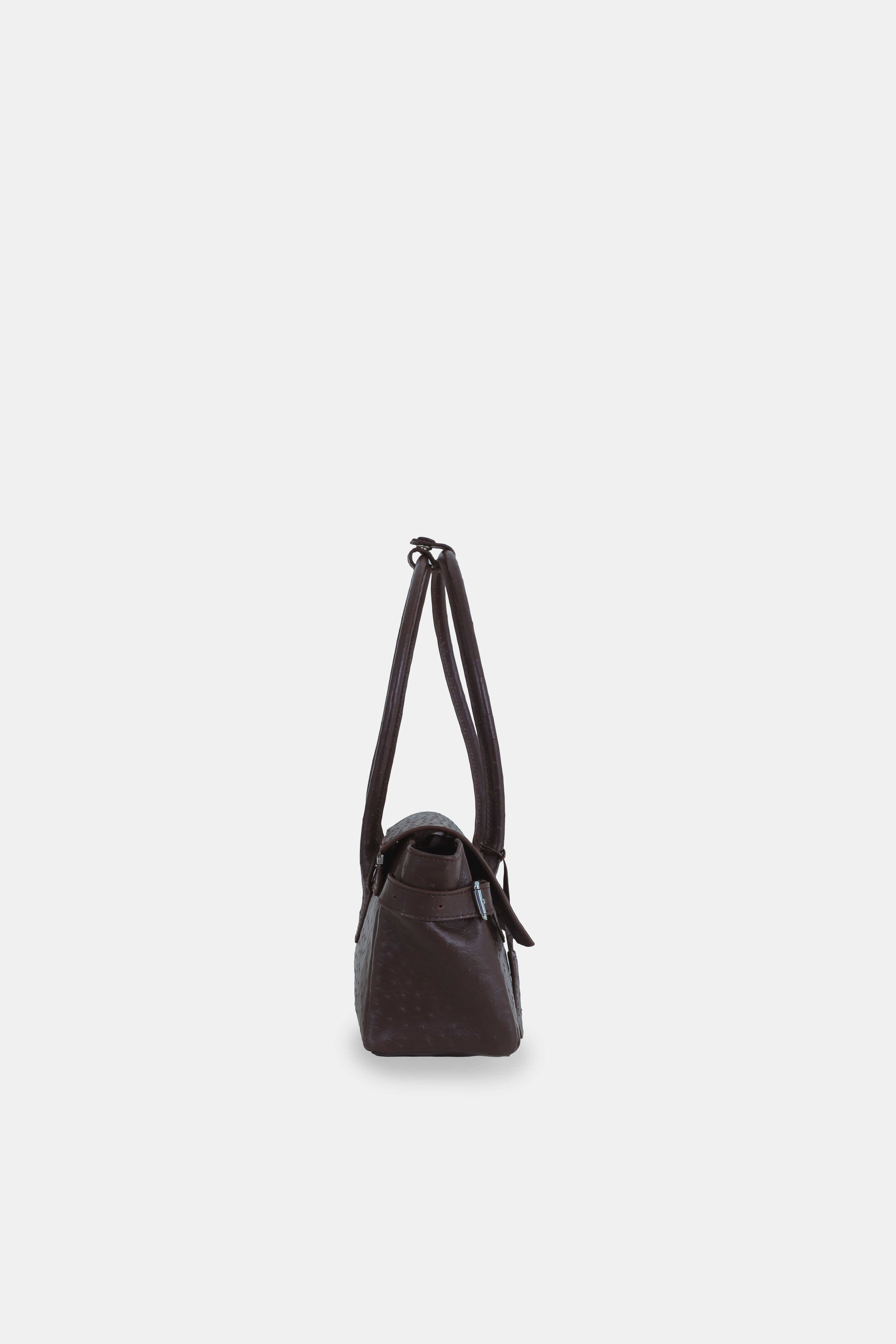 Rocco Baguette Bag Ostrich Brown