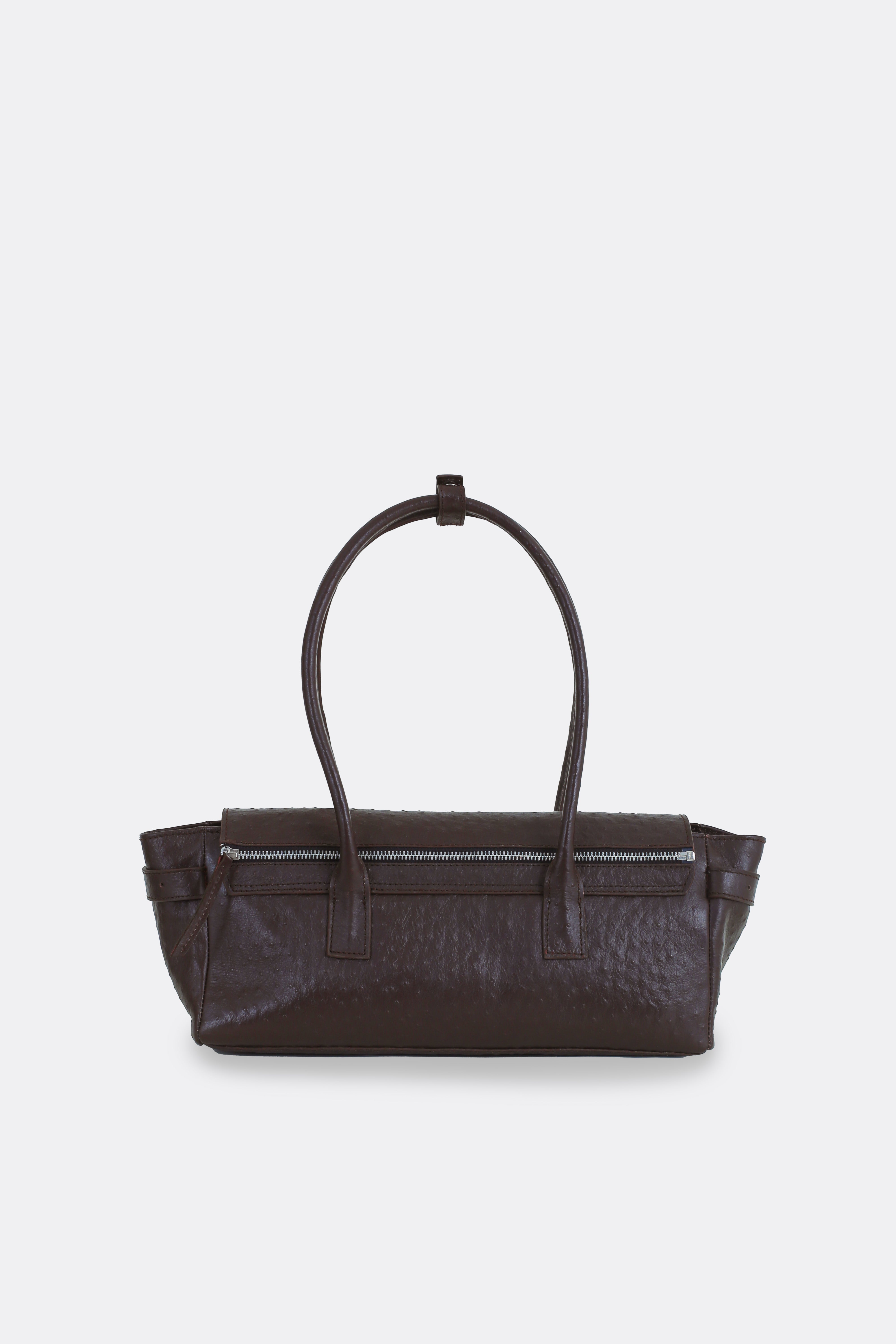 Rocco Baguette Bag Ostrich Brown