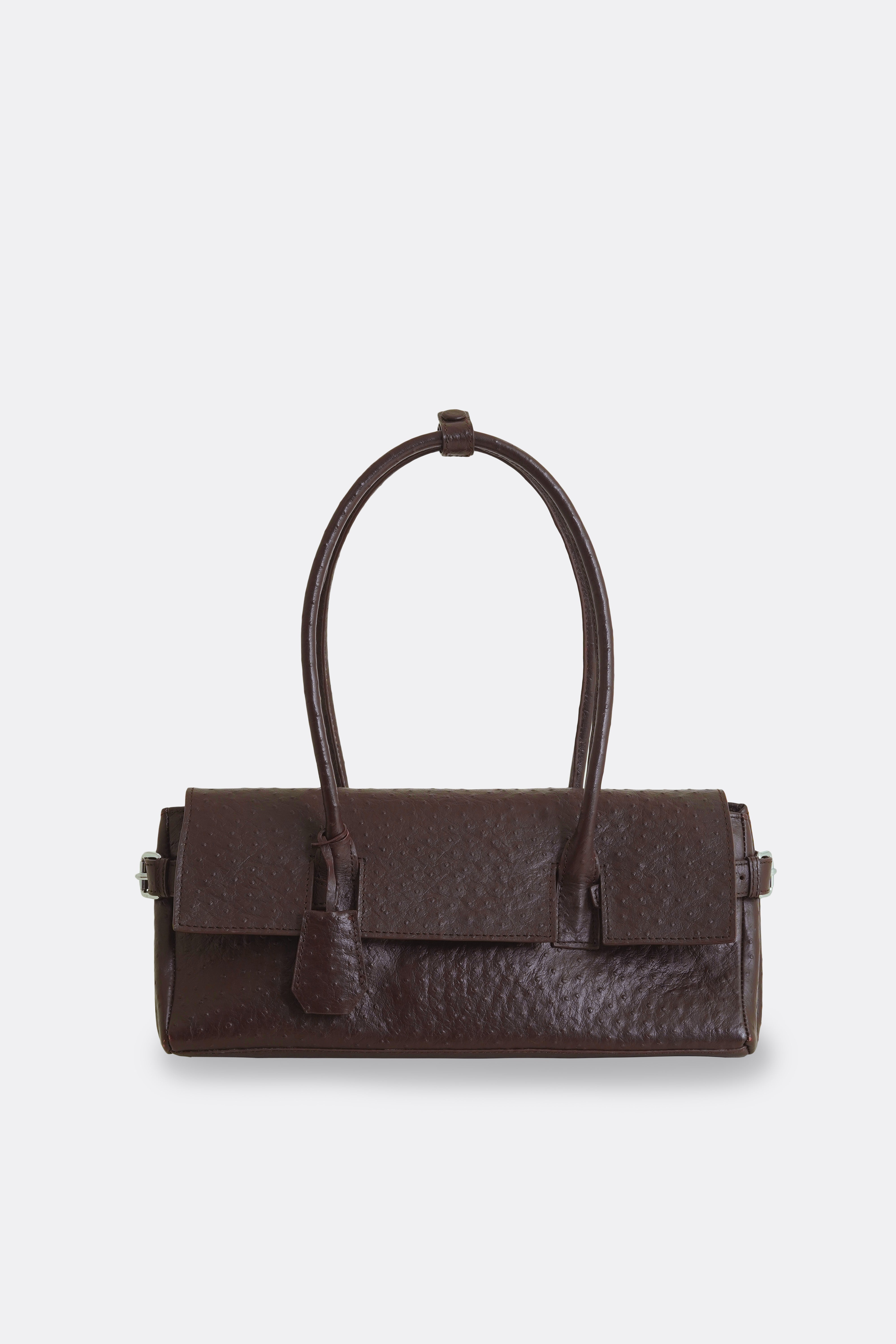 Rocco Baguette Bag Ostrich Brown