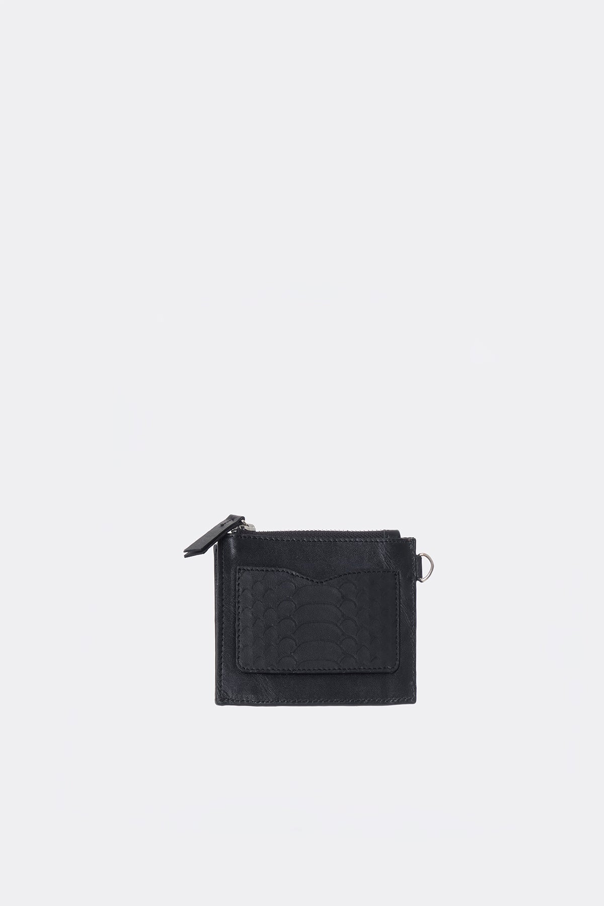 Vase Lanyard Card Wallet Nappa Black Snakeskin Black